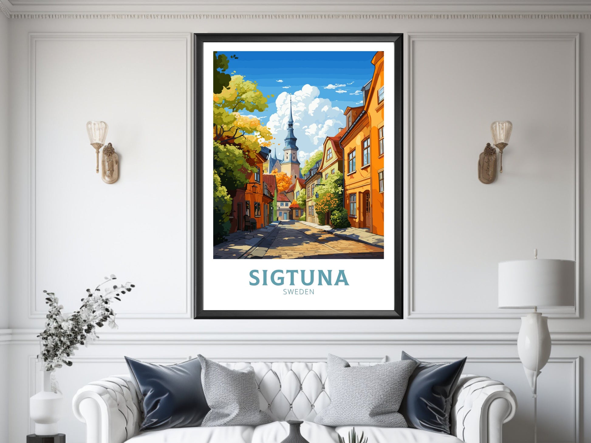 Sigtuna Poster | Sigtuna Travel Print | Sigtuna Illustration | Sweeden Poster | Sweeden Home Décor | Sigtuna Art | Sweeden Print | ID 846