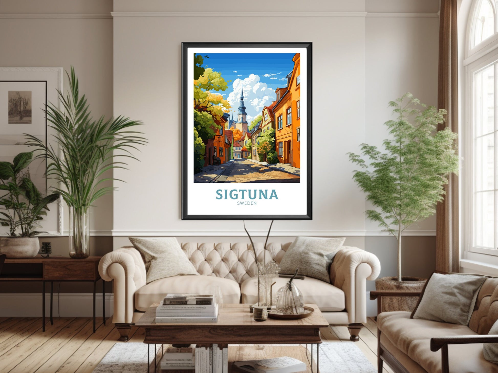 Sigtuna Poster | Sigtuna Travel Print | Sigtuna Illustration | Sweeden Poster | Sweeden Home Décor | Sigtuna Art | Sweeden Print | ID 846