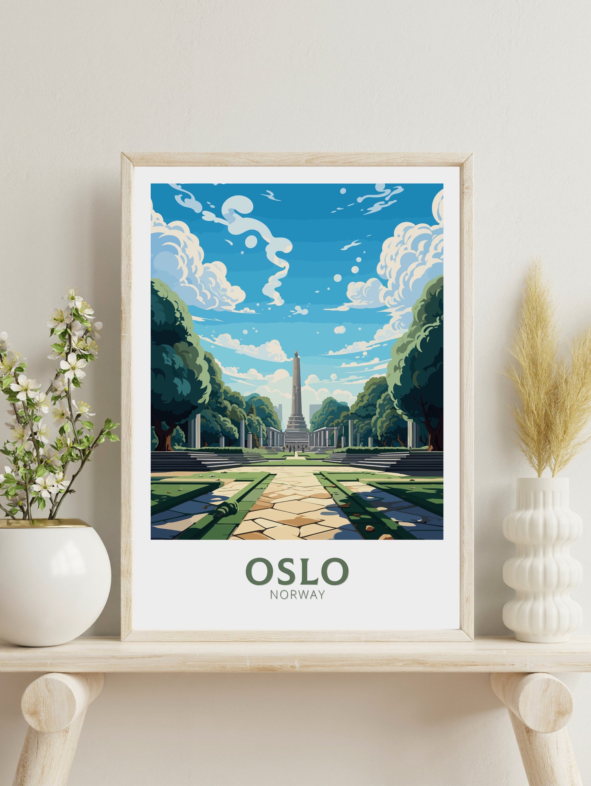 Oslo Travel Print | Oslo Poster | Oslo Print | Oslo Wall Art | Oslo Illustration | Oslo Norway | Norway Poster | Norway Art | ID 848