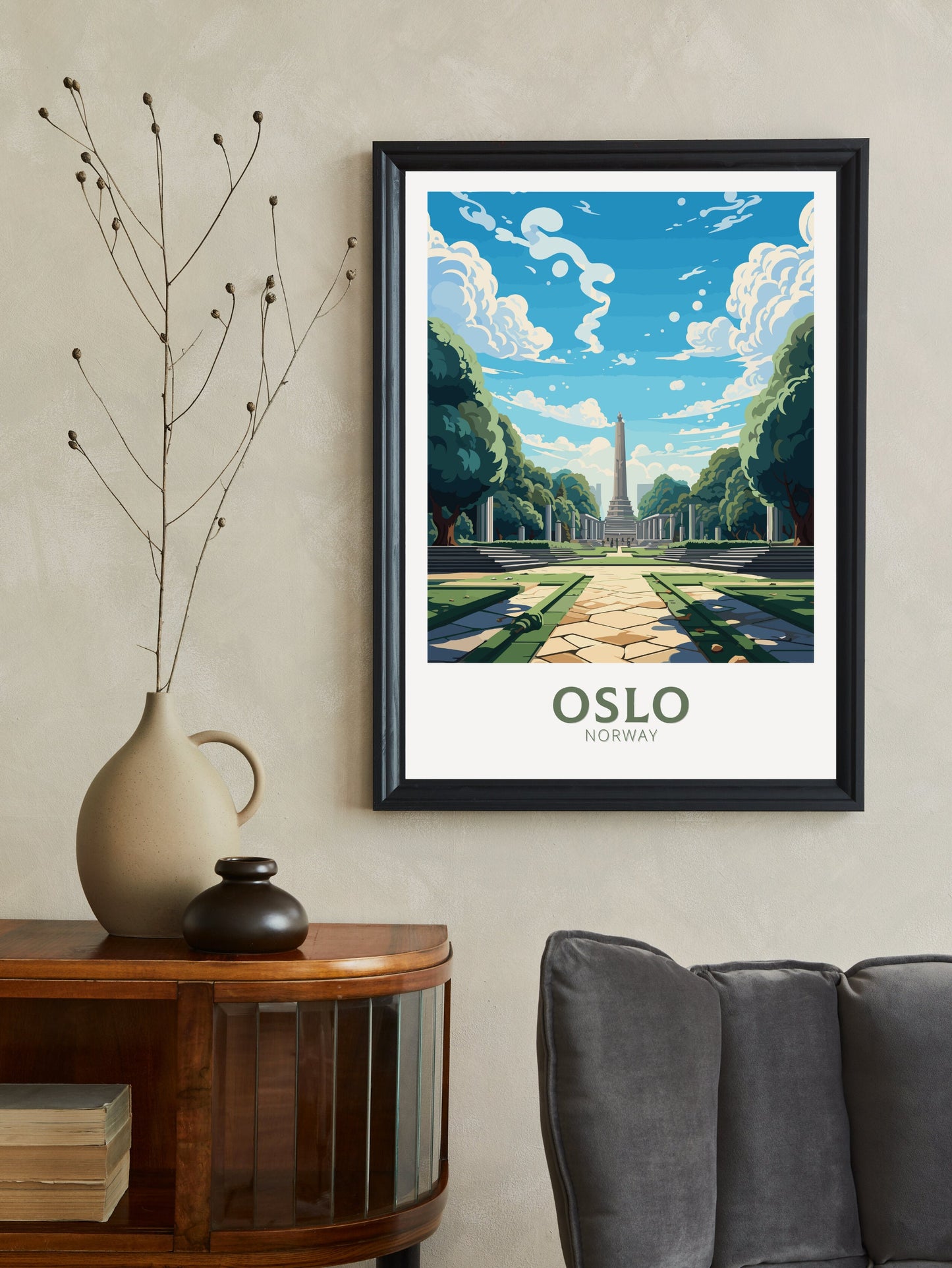 Oslo Travel Print | Oslo Poster | Oslo Print | Oslo Wall Art | Oslo Illustration | Oslo Norway | Norway Poster | Norway Art | ID 848