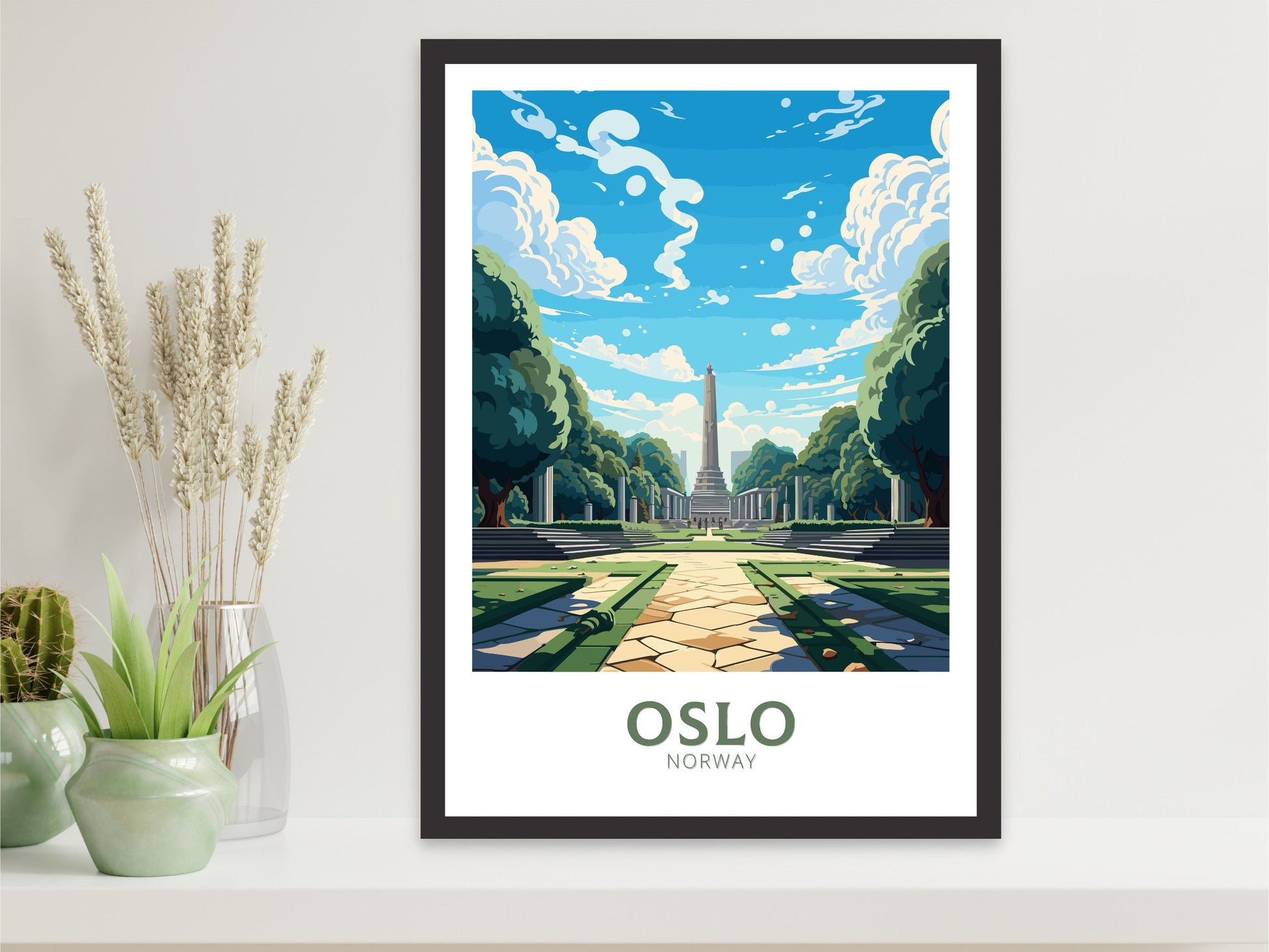 Oslo Travel Print | Oslo Poster | Oslo Print | Oslo Wall Art | Oslo Illustration | Oslo Norway | Norway Poster | Norway Art | ID 848