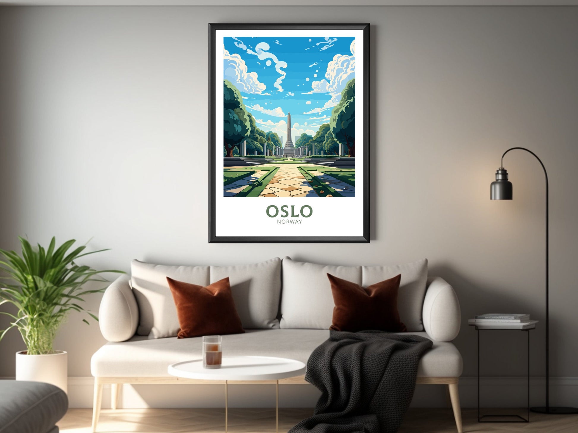 Oslo Travel Print | Oslo Poster | Oslo Print | Oslo Wall Art | Oslo Illustration | Oslo Norway | Norway Poster | Norway Art | ID 848