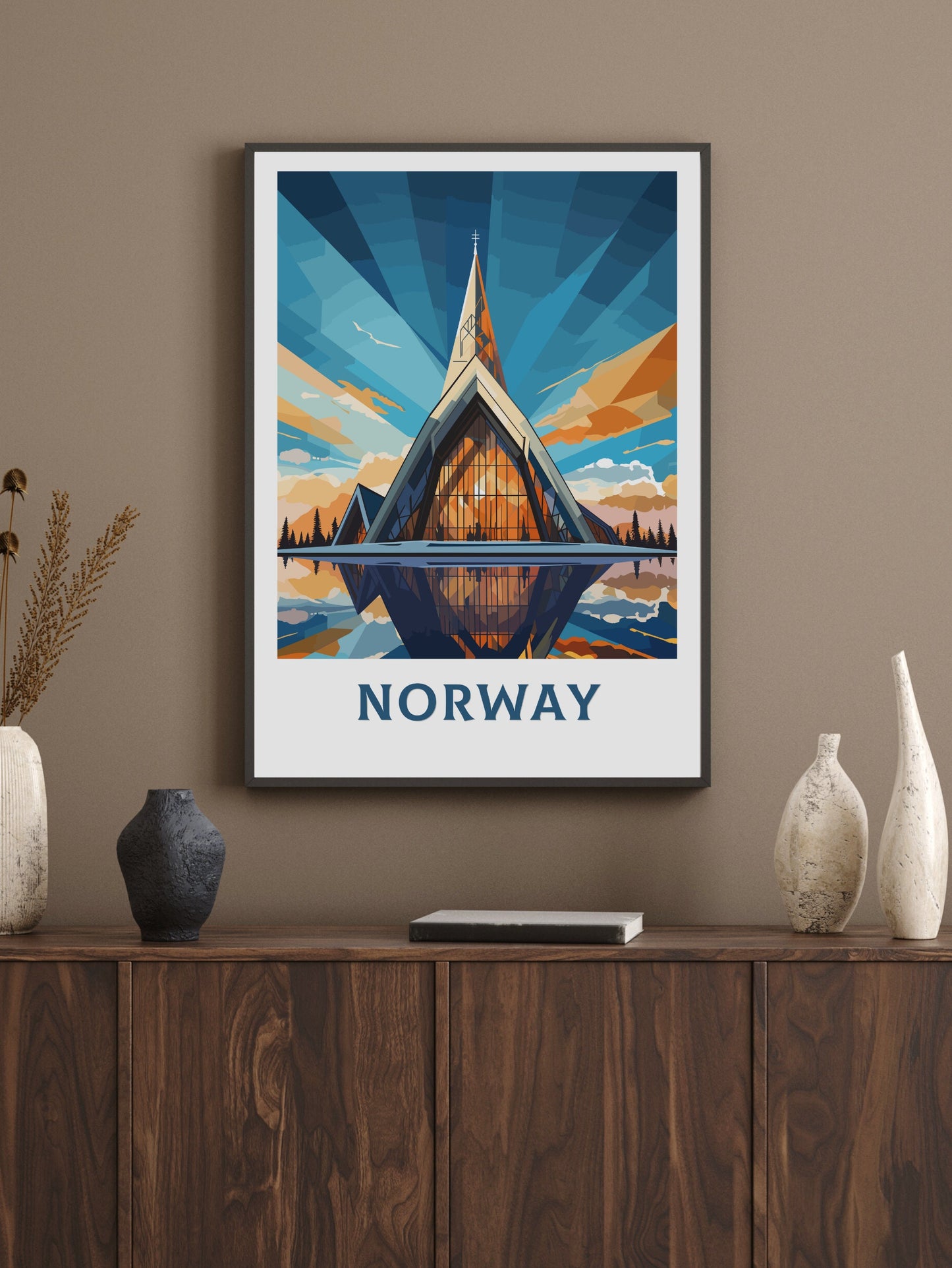 Norway Print | Norway Travel Poster| Norway Wall Art | Norway Poster | Norway Travel Print | Norway Fjords | Northern Lights Print ID 849