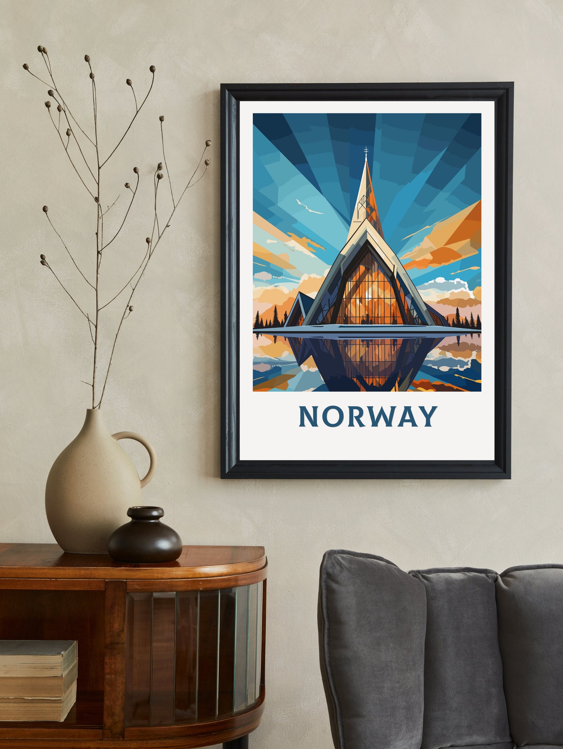 Norway Print | Norway Travel Poster| Norway Wall Art | Norway Poster | Norway Travel Print | Norway Fjords | Northern Lights Print ID 849