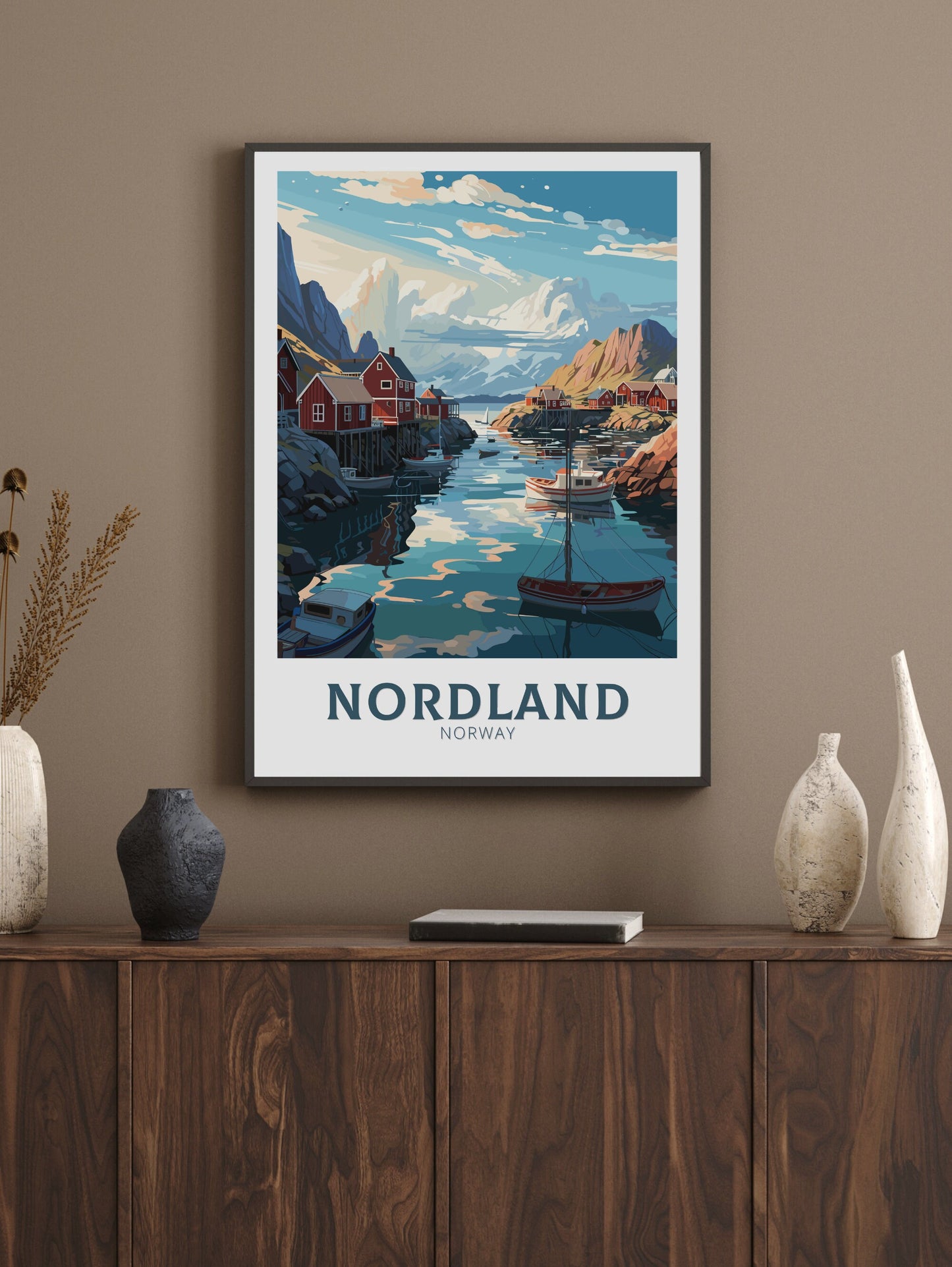 Nordland Travel Poster | Nordland Illustration | Norway Wall Art | Norway Poster | Nordland Travel Print | Norway Wall Art | ID 850