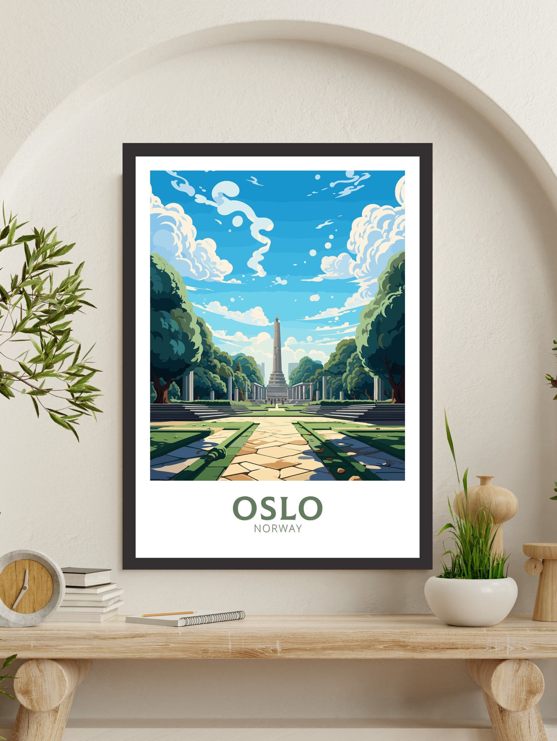 Oslo Travel Print | Oslo Poster | Oslo Print | Oslo Wall Art | Oslo Illustration | Oslo Norway | Norway Poster | Norway Art | ID 848