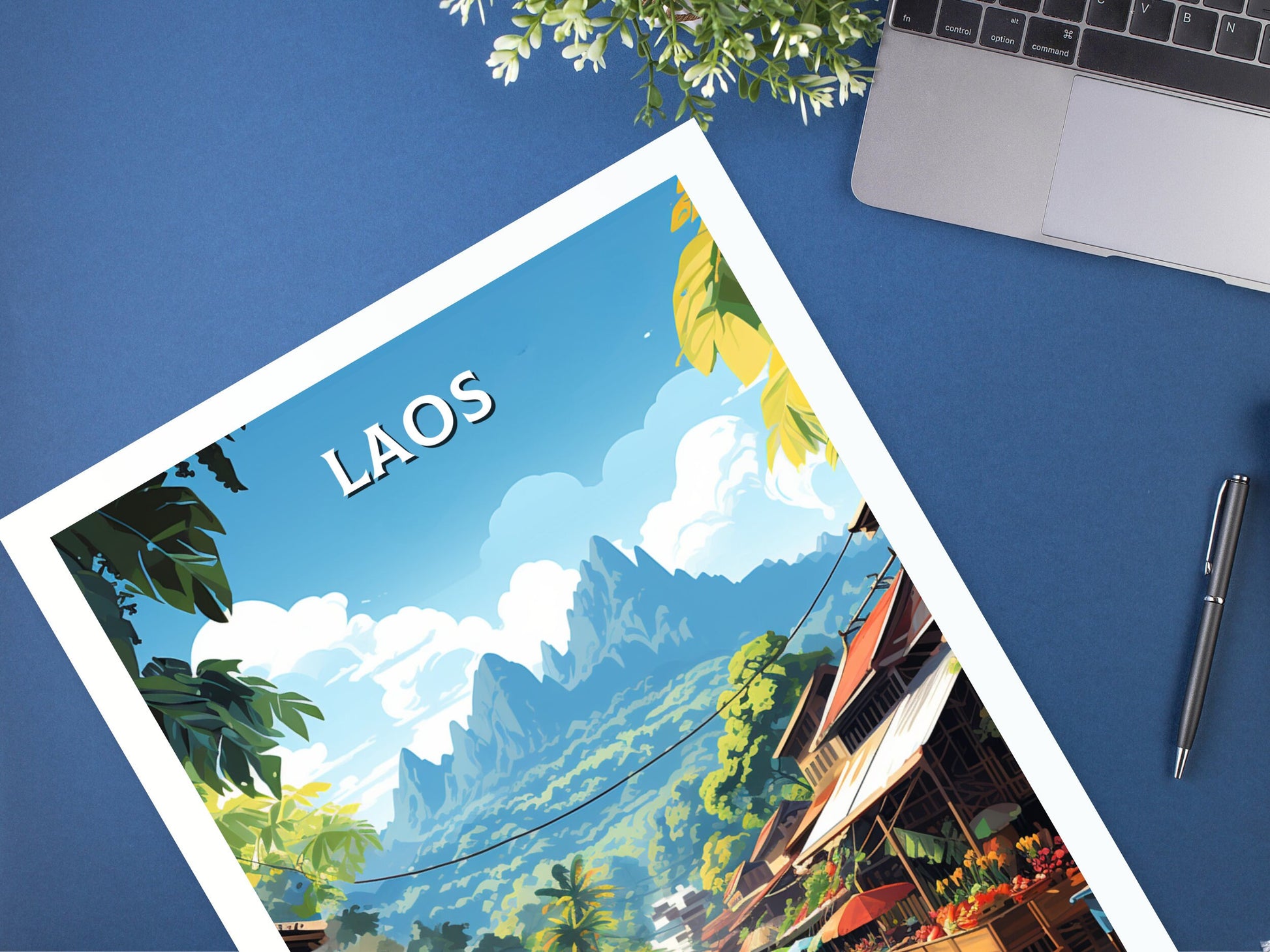 Laos Poster | Laos Print | Luang Prabang Poster | Luang Prabang Market | Night Market Poster | Laos Travel Print | Laos Wall Art | ID 852