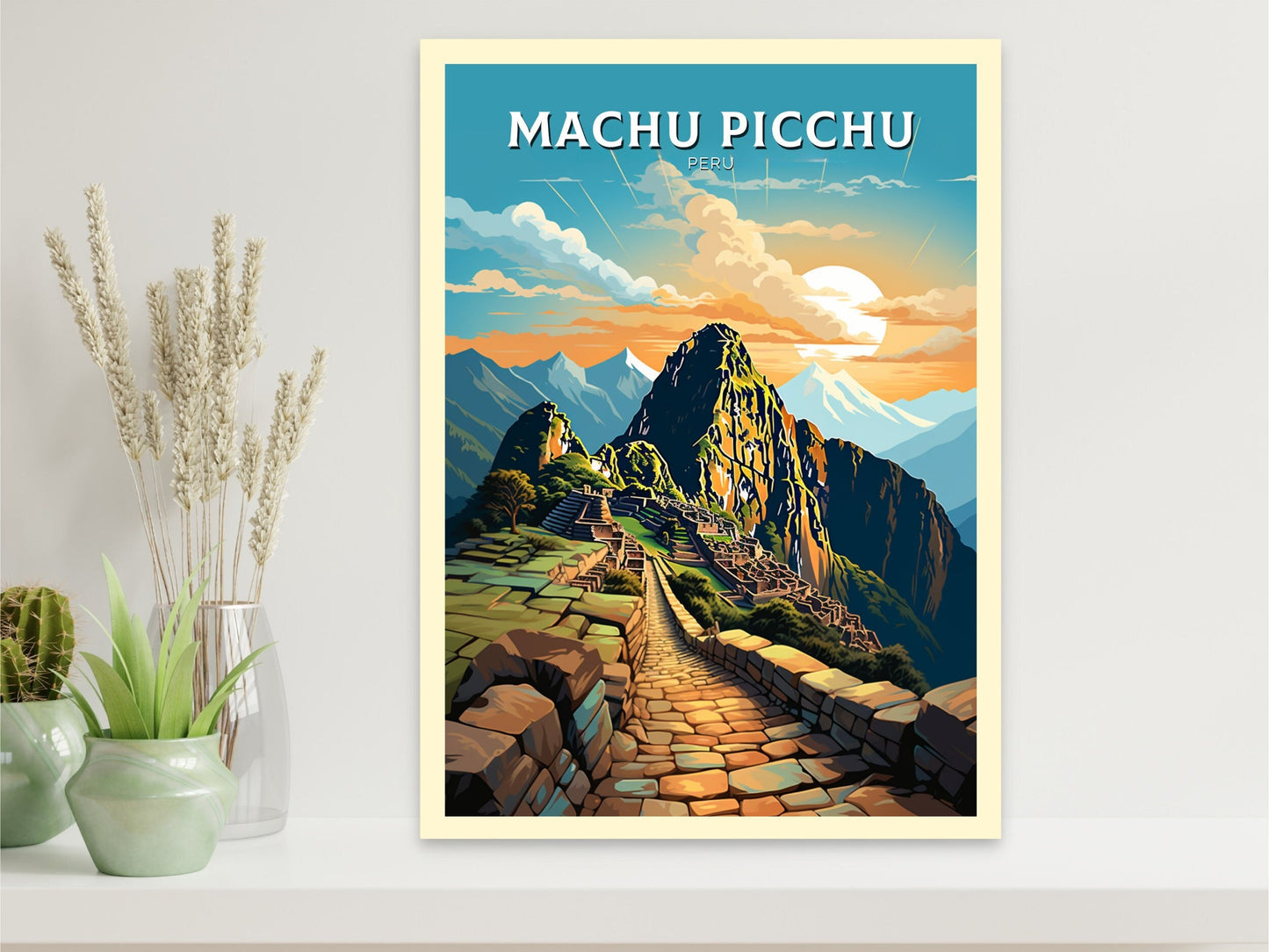 Machu Picchu Travel Poster | Wall Art | Travel Print | Housewarming Gift | Peru Travel Poster | ID 853