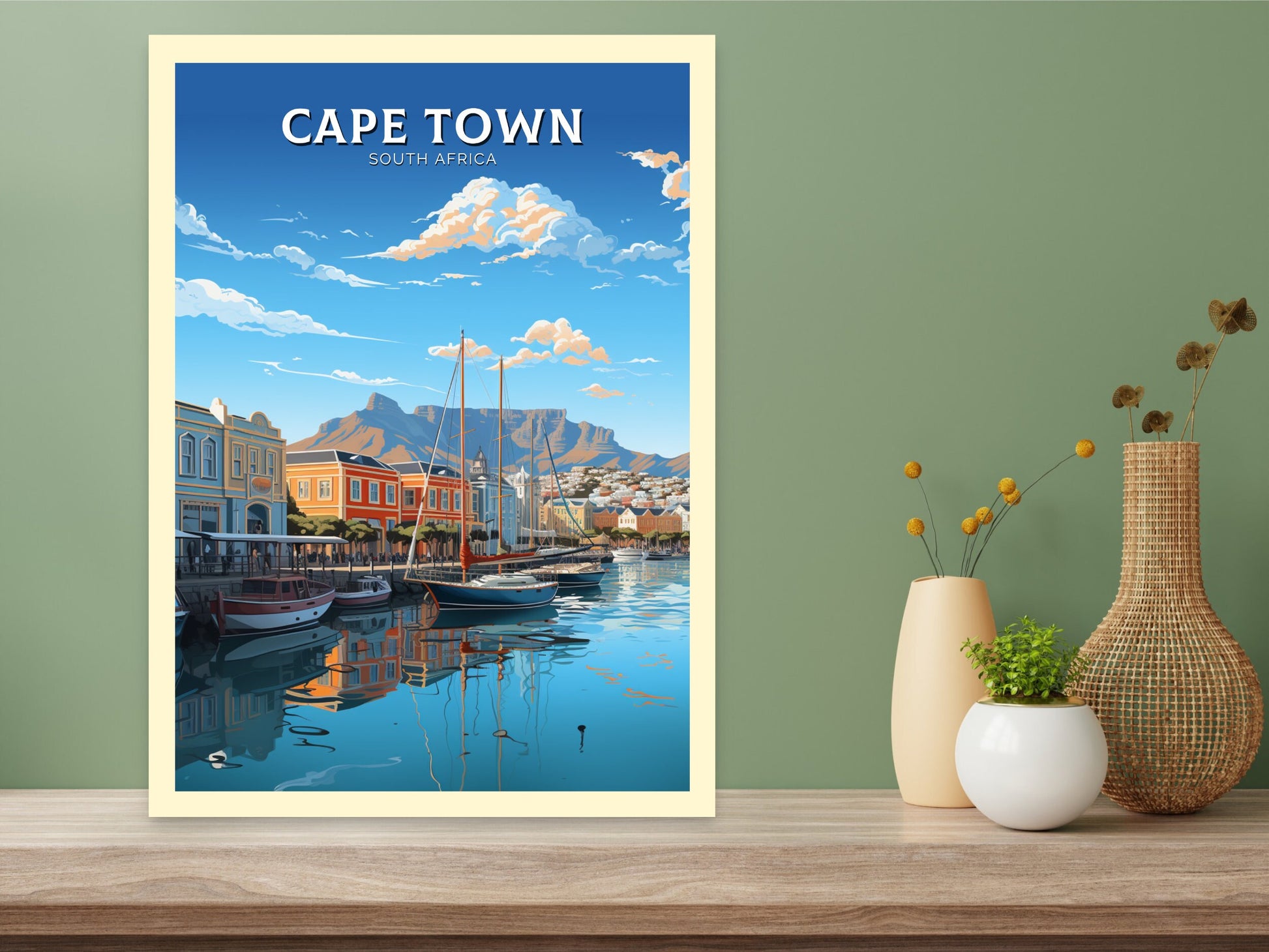 Cape Town Travel Poster | Cape Town Travel Print | South Africa Wall Art | Africa Poster | Cape Town Travel Print | Cape Town Art | ID 861