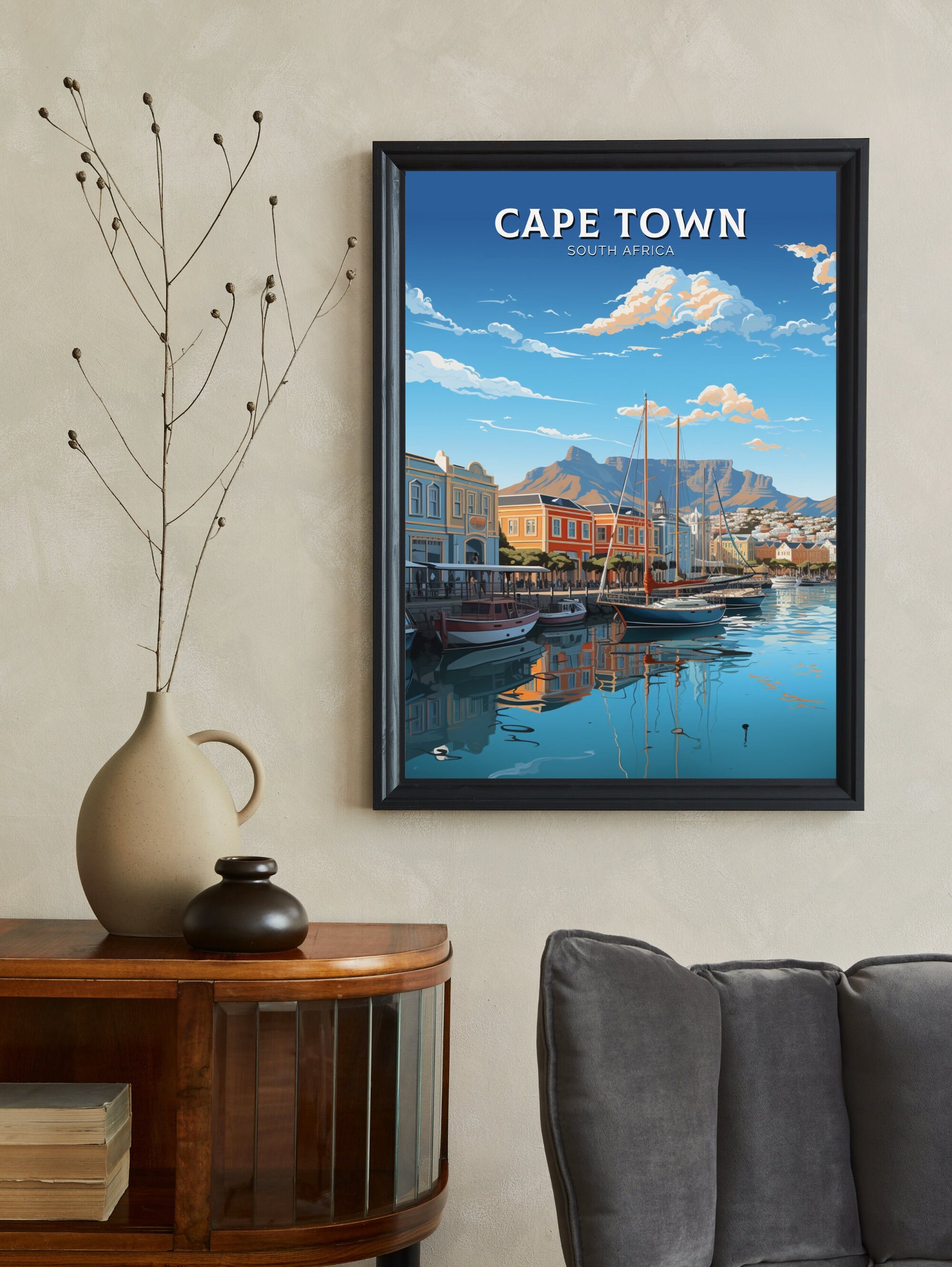 Cape Town Travel Poster | Cape Town Travel Print | South Africa Wall Art | Africa Poster | Cape Town Travel Print | Cape Town Art | ID 861