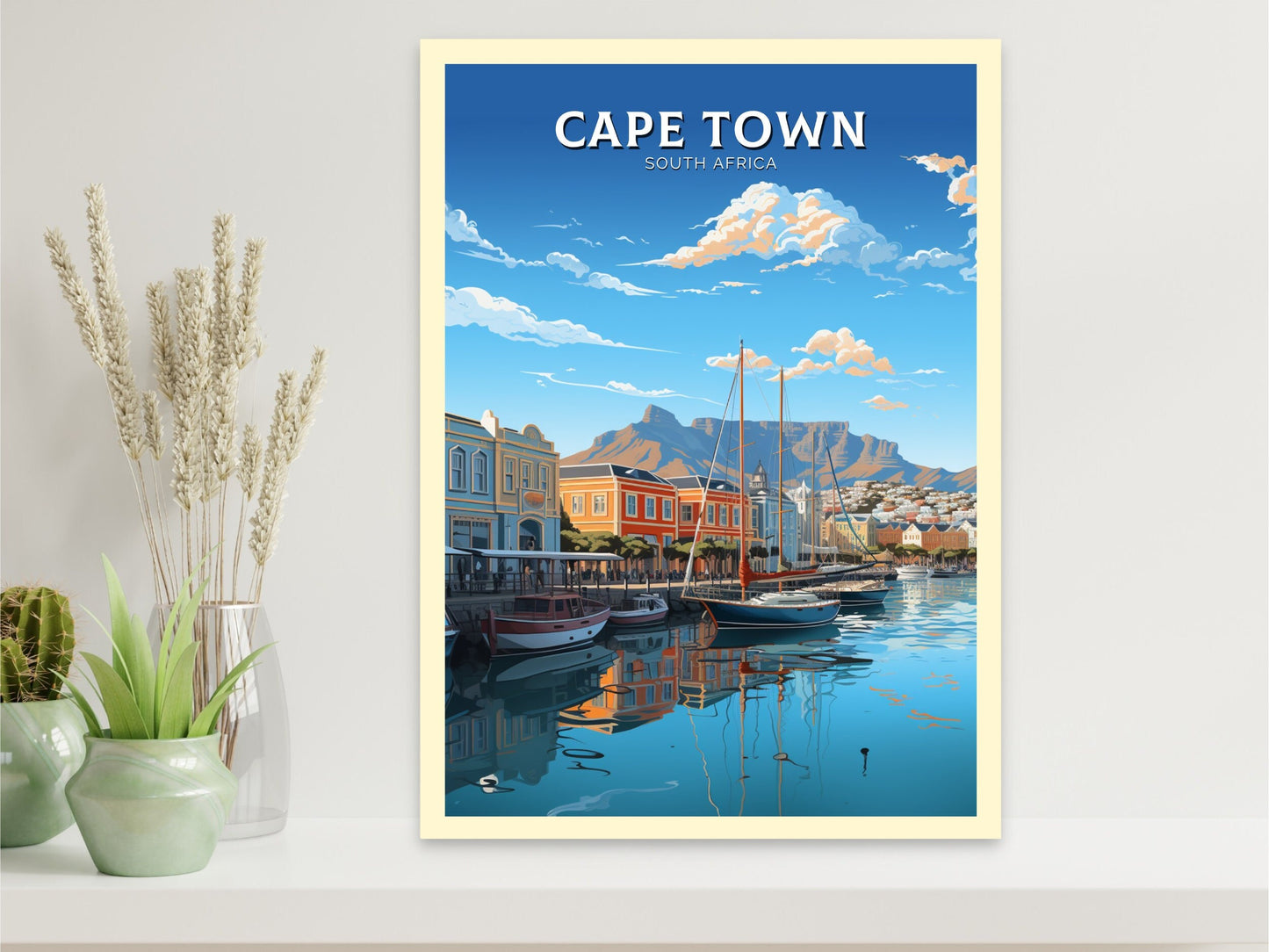 Cape Town Travel Poster | Cape Town Travel Print | South Africa Wall Art | Africa Poster | Cape Town Travel Print | Cape Town Art | ID 861