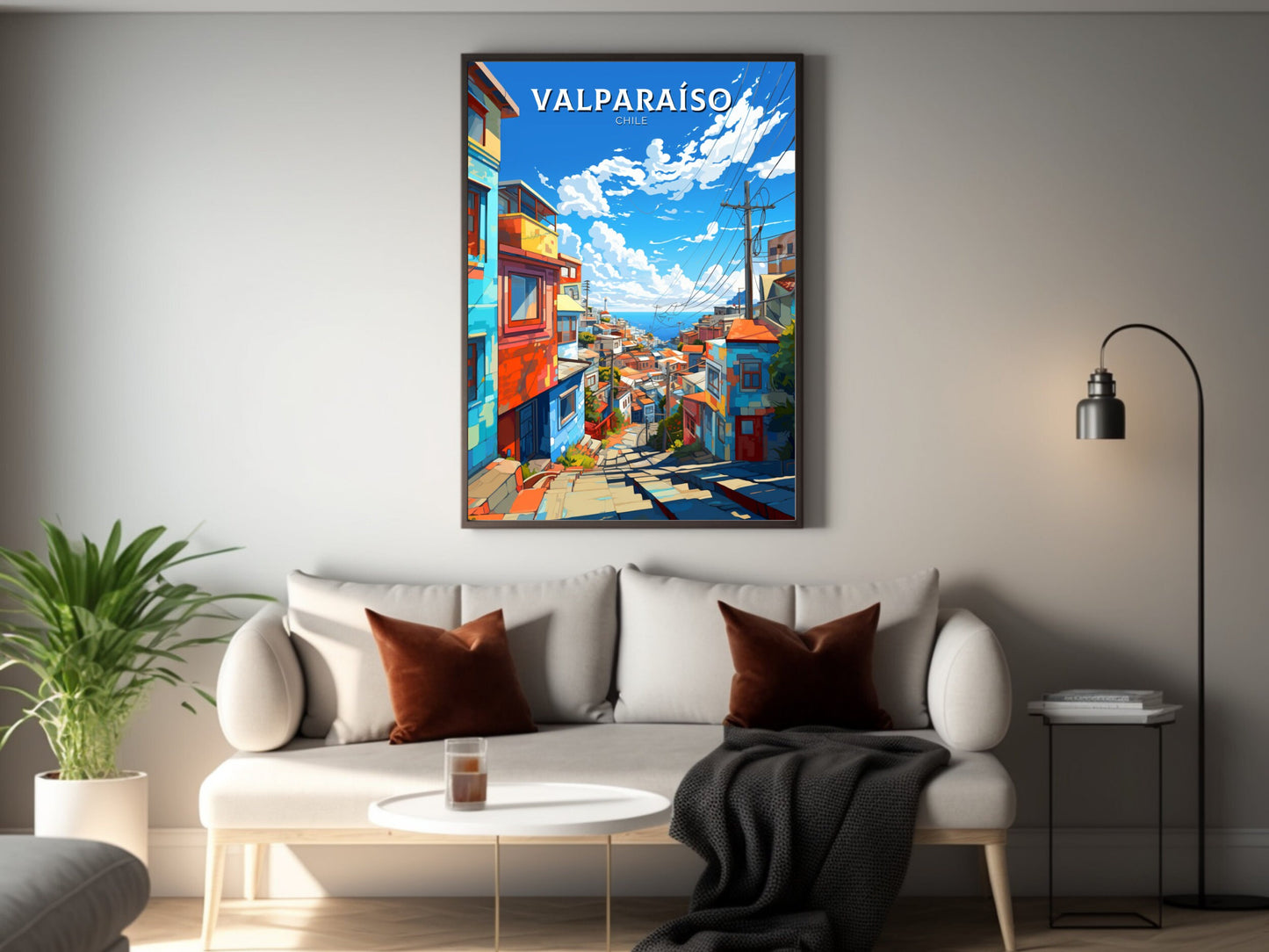 Valparaíso Travel Print | Valparaíso Travel Poster | Valparaíso Design | Valparaíso Wall Art | Valparaíso Painting | Chile Poster | ID 868