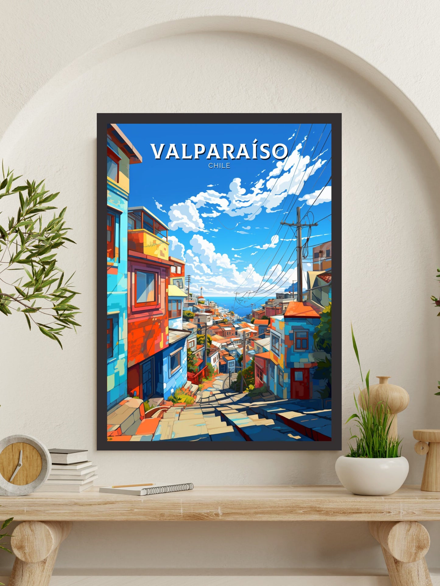 Valparaíso Travel Print | Valparaíso Travel Poster | Valparaíso Design | Valparaíso Wall Art | Valparaíso Painting | Chile Poster | ID 868