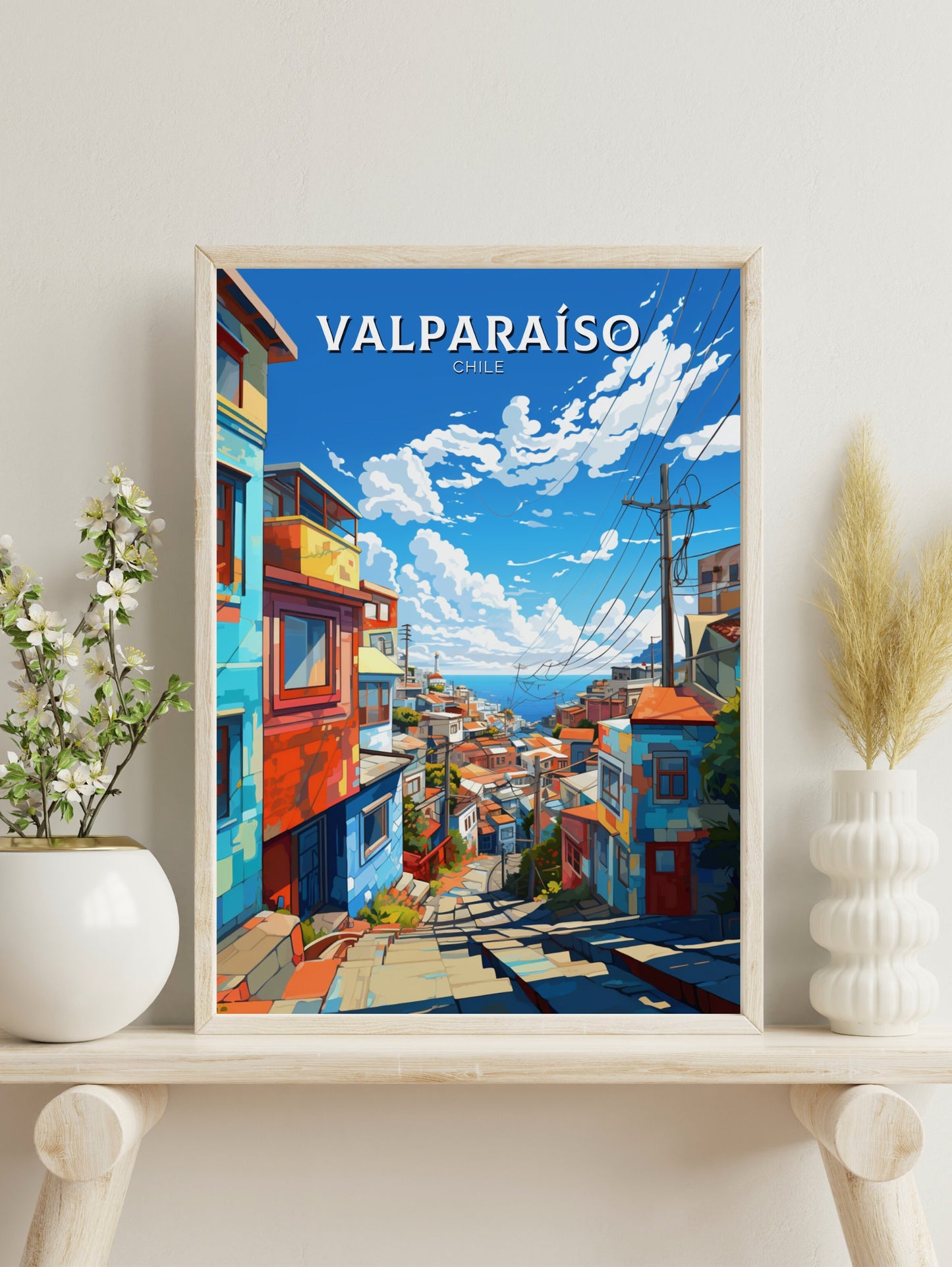 Valparaíso Travel Print | Valparaíso Travel Poster | Valparaíso Design | Valparaíso Wall Art | Valparaíso Painting | Chile Poster | ID 868