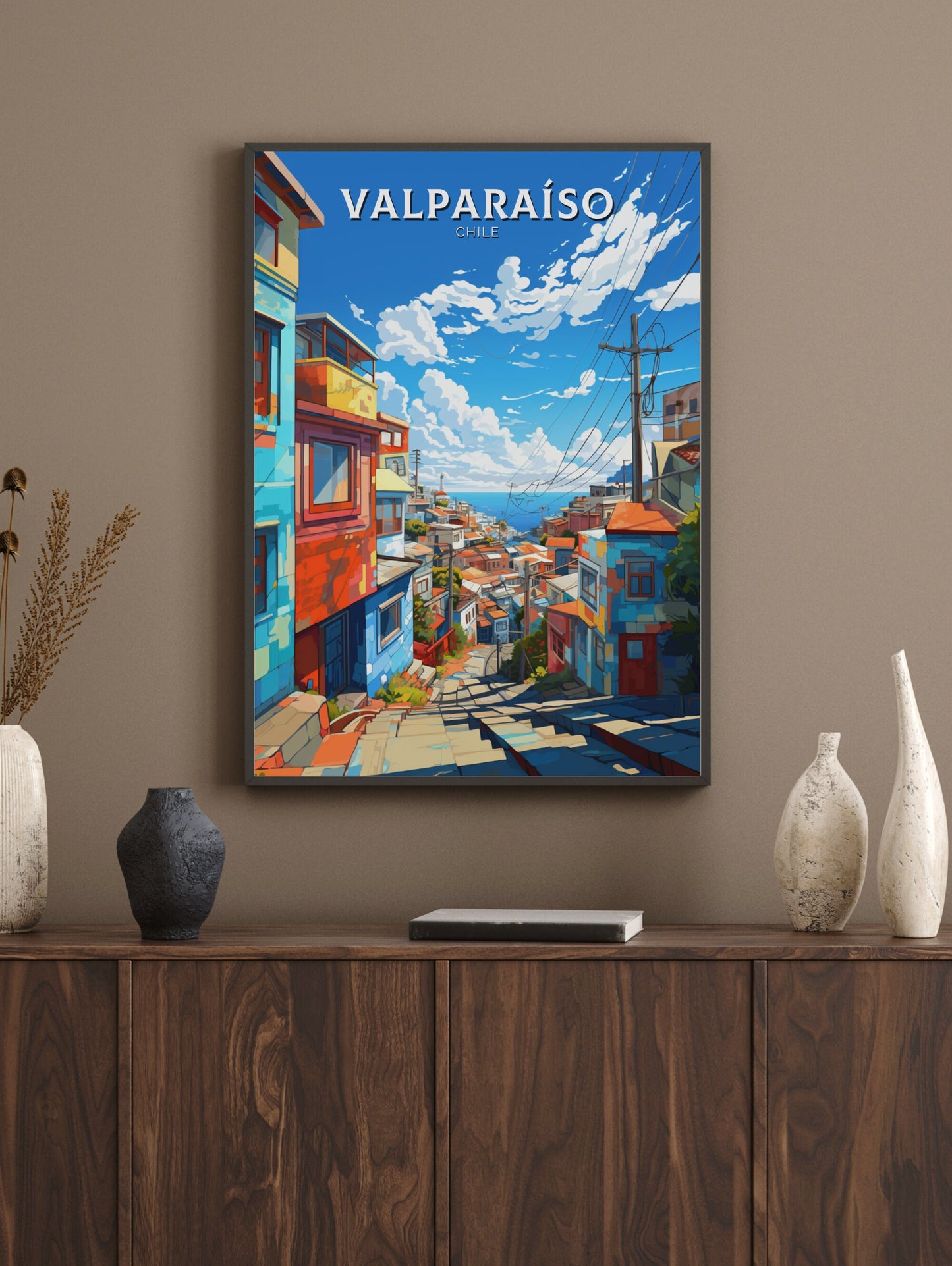 Valparaíso Travel Print | Valparaíso Travel Poster | Valparaíso Design | Valparaíso Wall Art | Valparaíso Painting | Chile Poster | ID 868