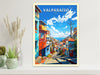 Valparaíso Travel Print | Valparaíso Travel Poster | Valparaíso Design | Valparaíso Wall Art | Valparaíso Painting | Chile Poster | ID 868