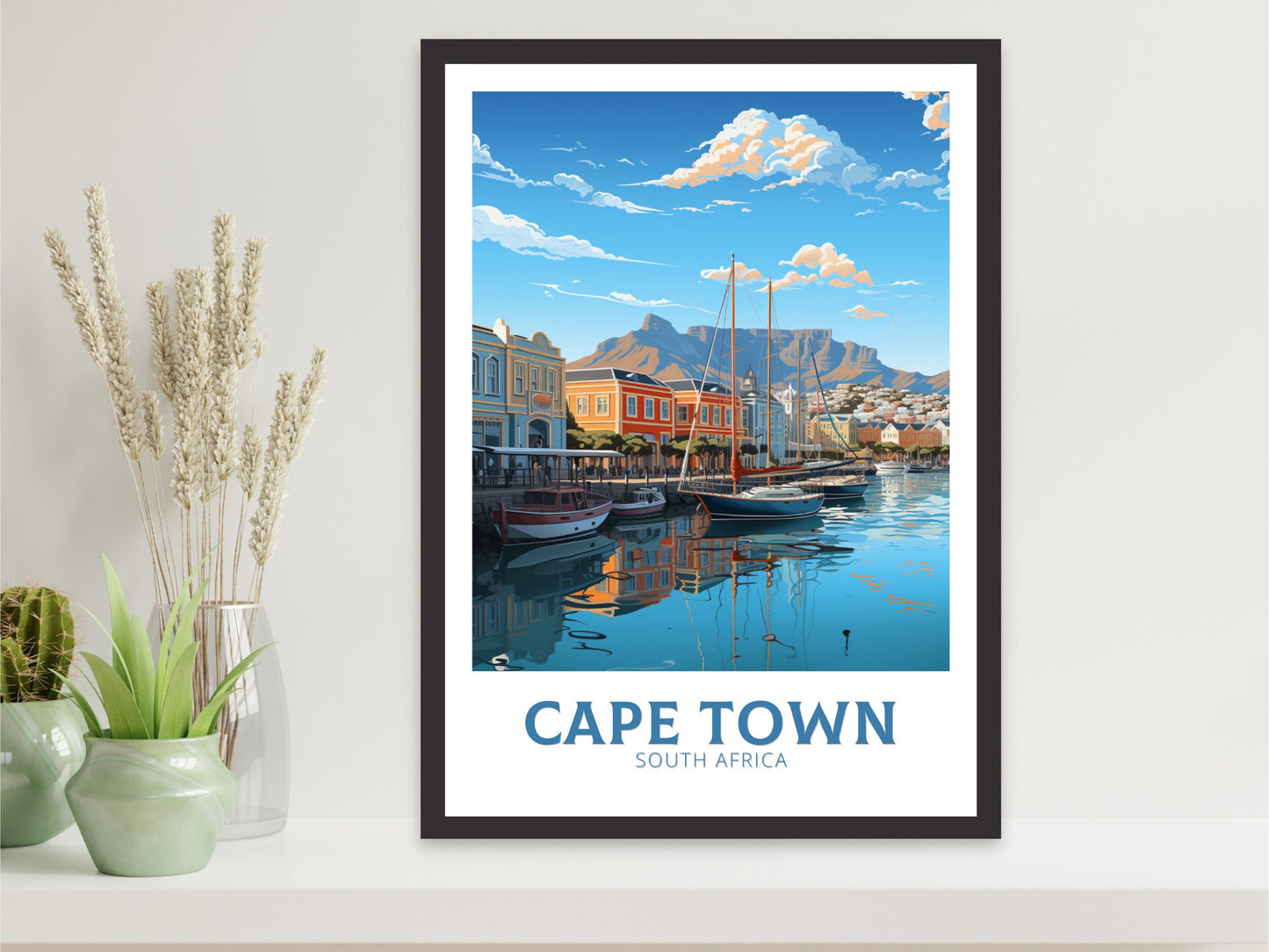 Cape Town Travel Print | Cape Town Travel Poster | South Africa Wall Art | Africa Print | Cape Town Travel Poster | Cape Town Art | ID 869