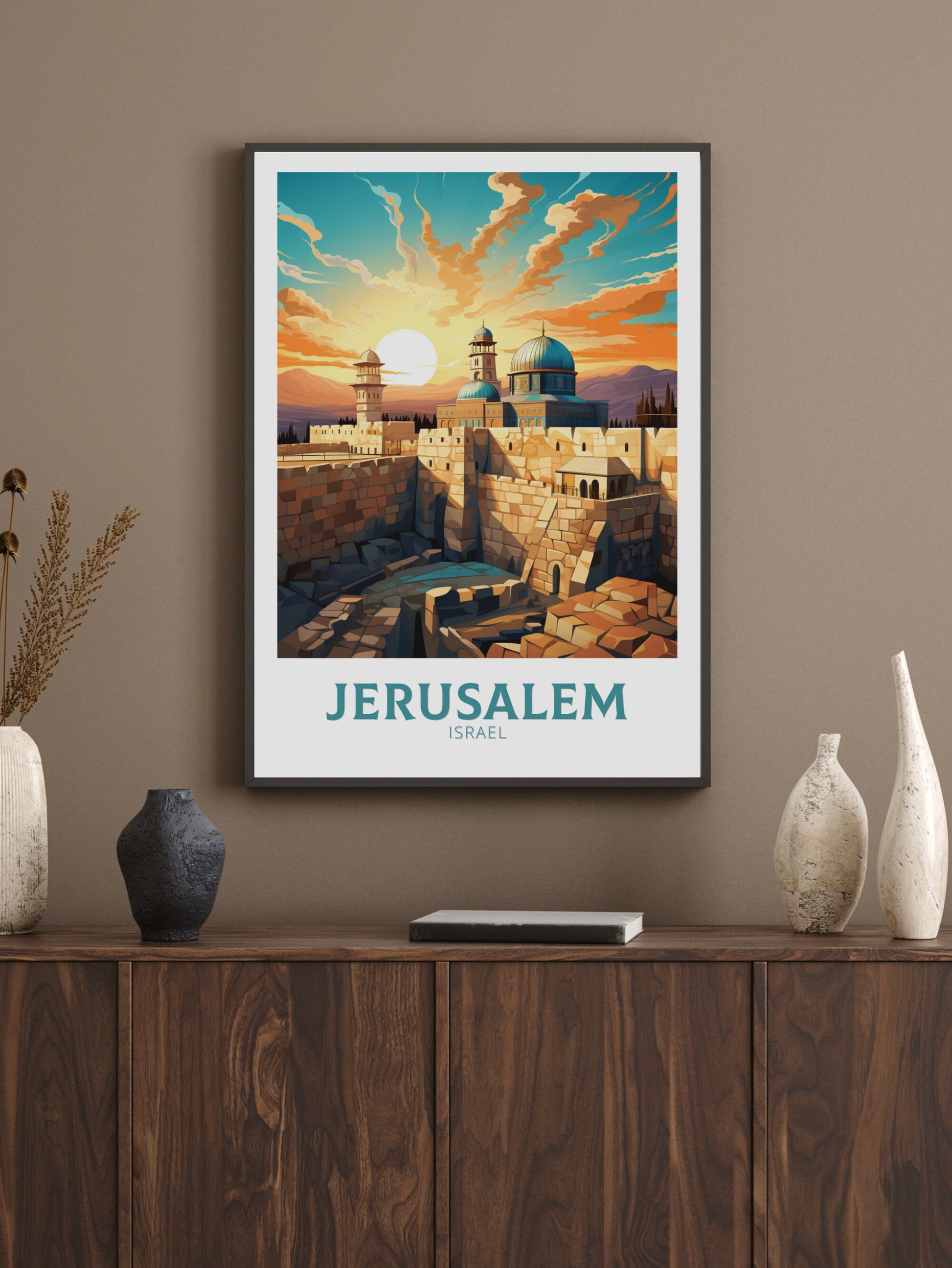 Jerusalem Travel Print | Jerusalem Illustration | Jerusalem Wall Art | Jerusalem Print | Jerusalem Poster | Wailing Wall Poster | ID 870