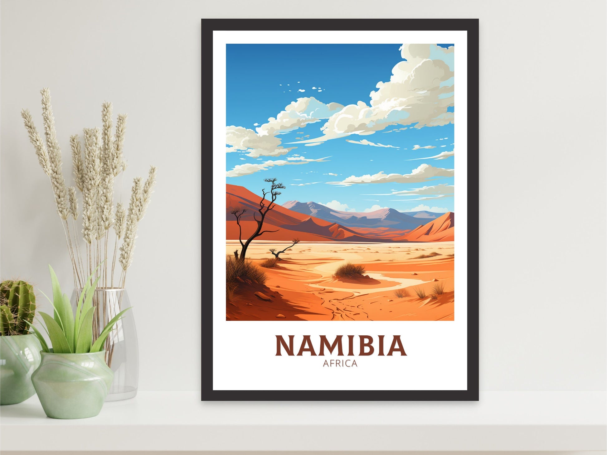 Namibia Travel Poster | Namibia Wall Art | Namibia Travel Print | Africa Print | Namibia Dunes Poster | Namibia Wall Art | ID 875