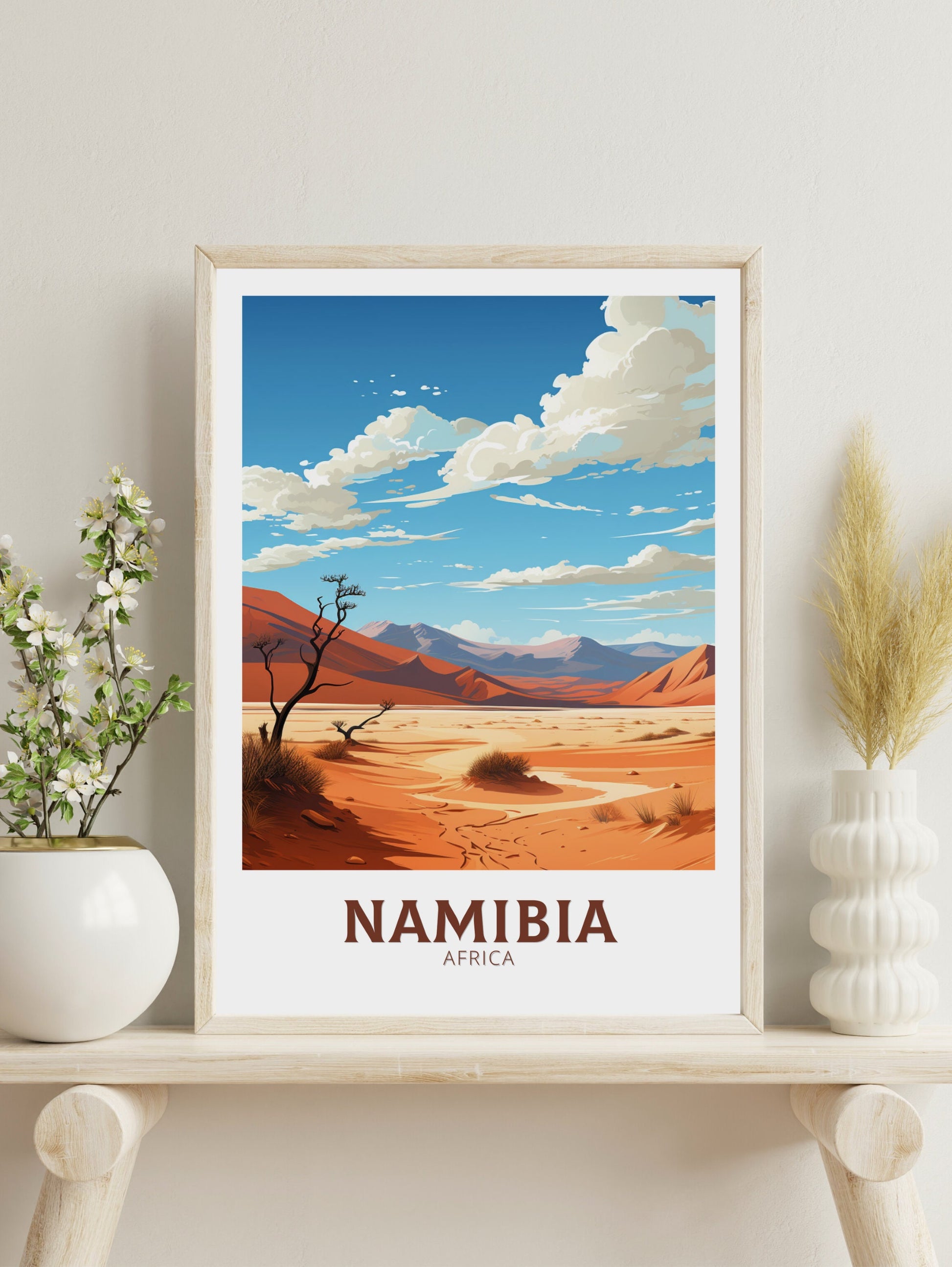 Namibia Travel Poster | Namibia Wall Art | Namibia Travel Print | Africa Print | Namibia Dunes Poster | Namibia Wall Art | ID 875