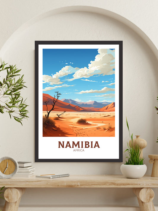 Namibia Travel Poster | Namibia Wall Art | Namibia Travel Print | Africa Print | Namibia Dunes Poster | Namibia Wall Art | ID 875