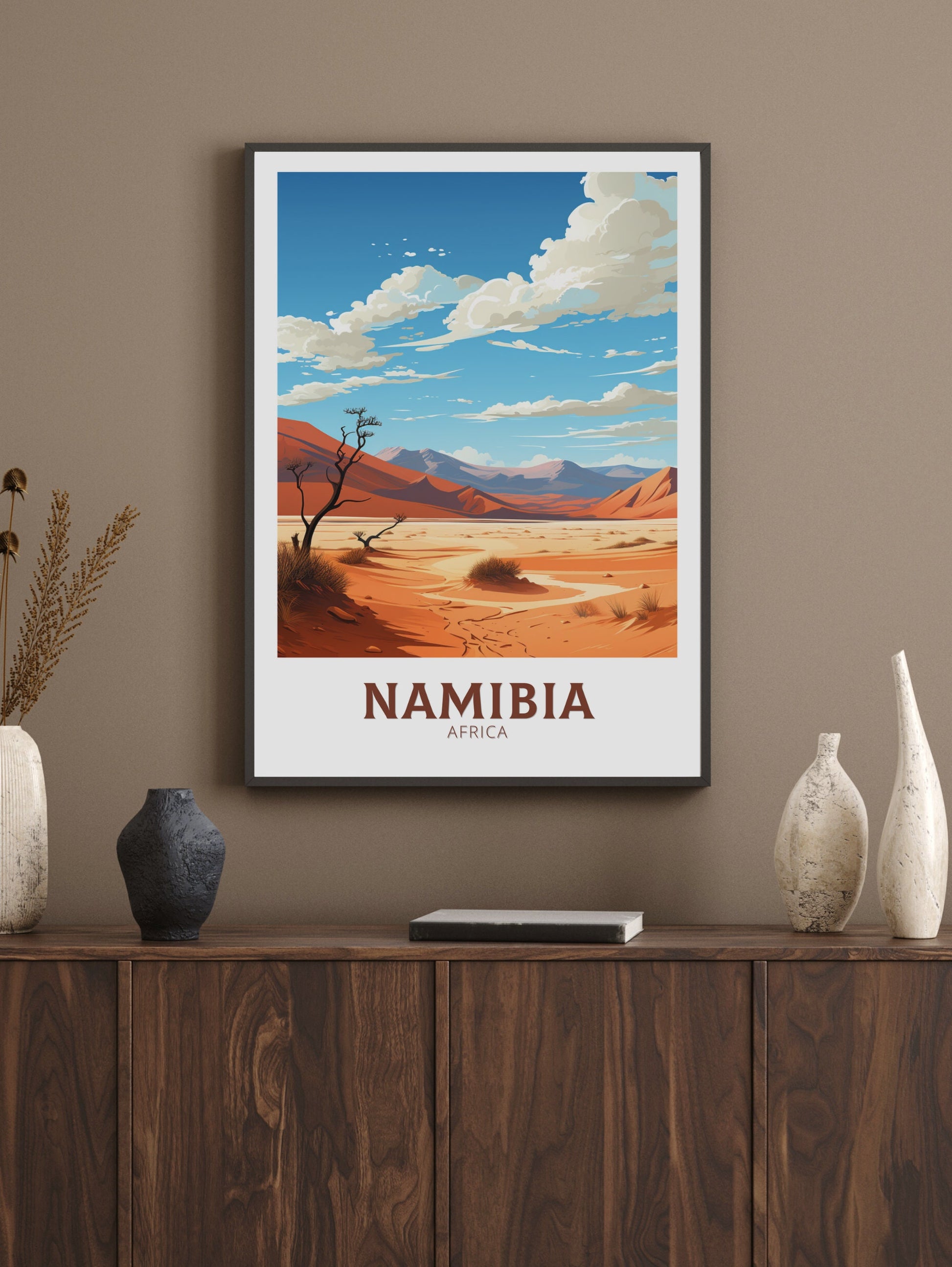 Namibia Travel Poster | Namibia Wall Art | Namibia Travel Print | Africa Print | Namibia Dunes Poster | Namibia Wall Art | ID 875