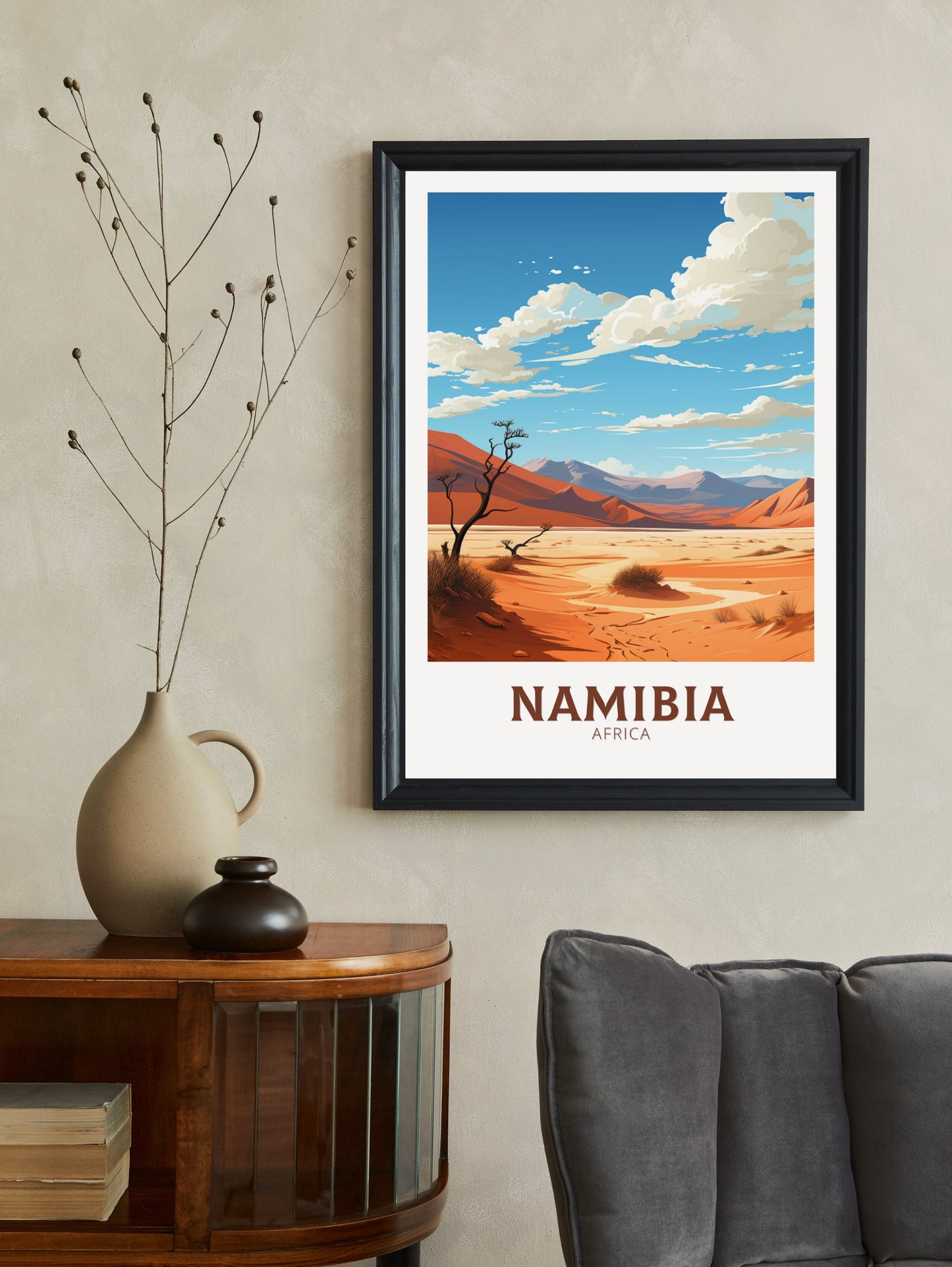 Namibia Travel Poster | Namibia Wall Art | Namibia Travel Print | Africa Print | Namibia Dunes Poster | Namibia Wall Art | ID 875