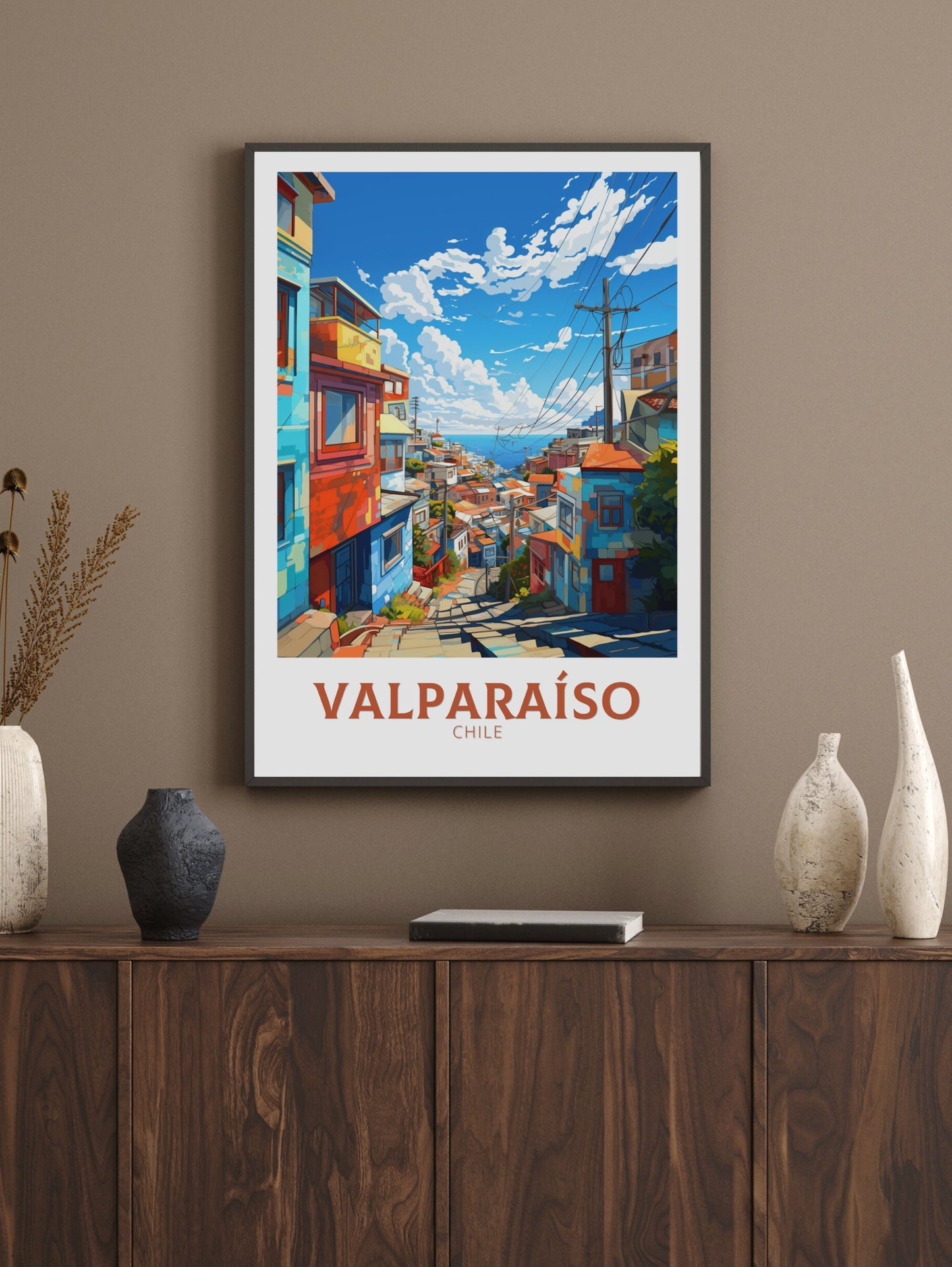 Valparaíso Travel Poster | Valparaíso Travel Print | Valparaíso Design | Valparaíso Wall Art | Valparaíso Painting | Chile Print | ID 874