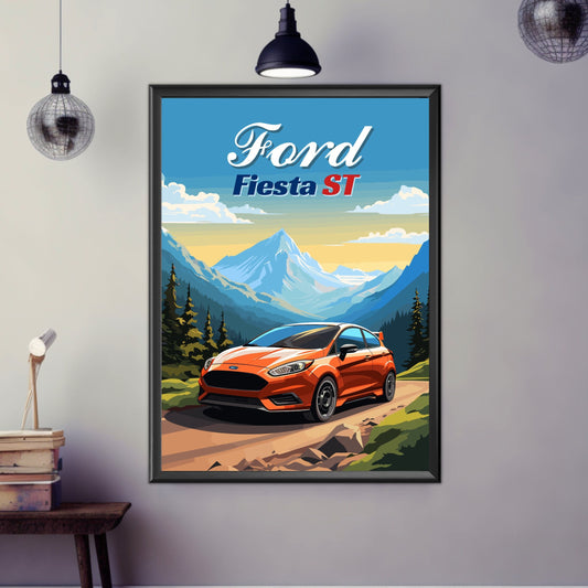 Ford Fiesta ST Print, 2010s Car Print, Ford Fiesta ST Poster, Car Print, Car Poster, Car Art, American Car Print, Performance Car Print