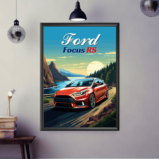 Ford Focus RS Print, 2010s Car Print, Ford Focus RS Poster, Car Print, Car Poster, Car Art, American Car Print, Performance Car Print