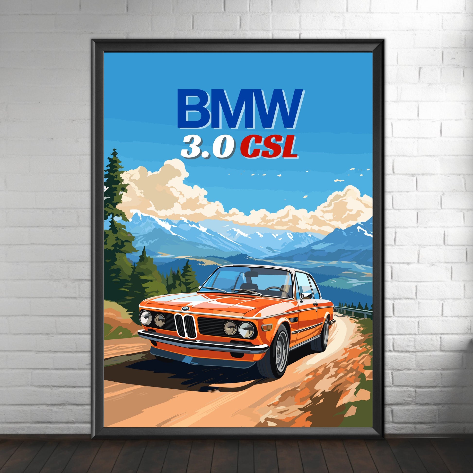 BMW 3.0 CSL Print, 1970s Car