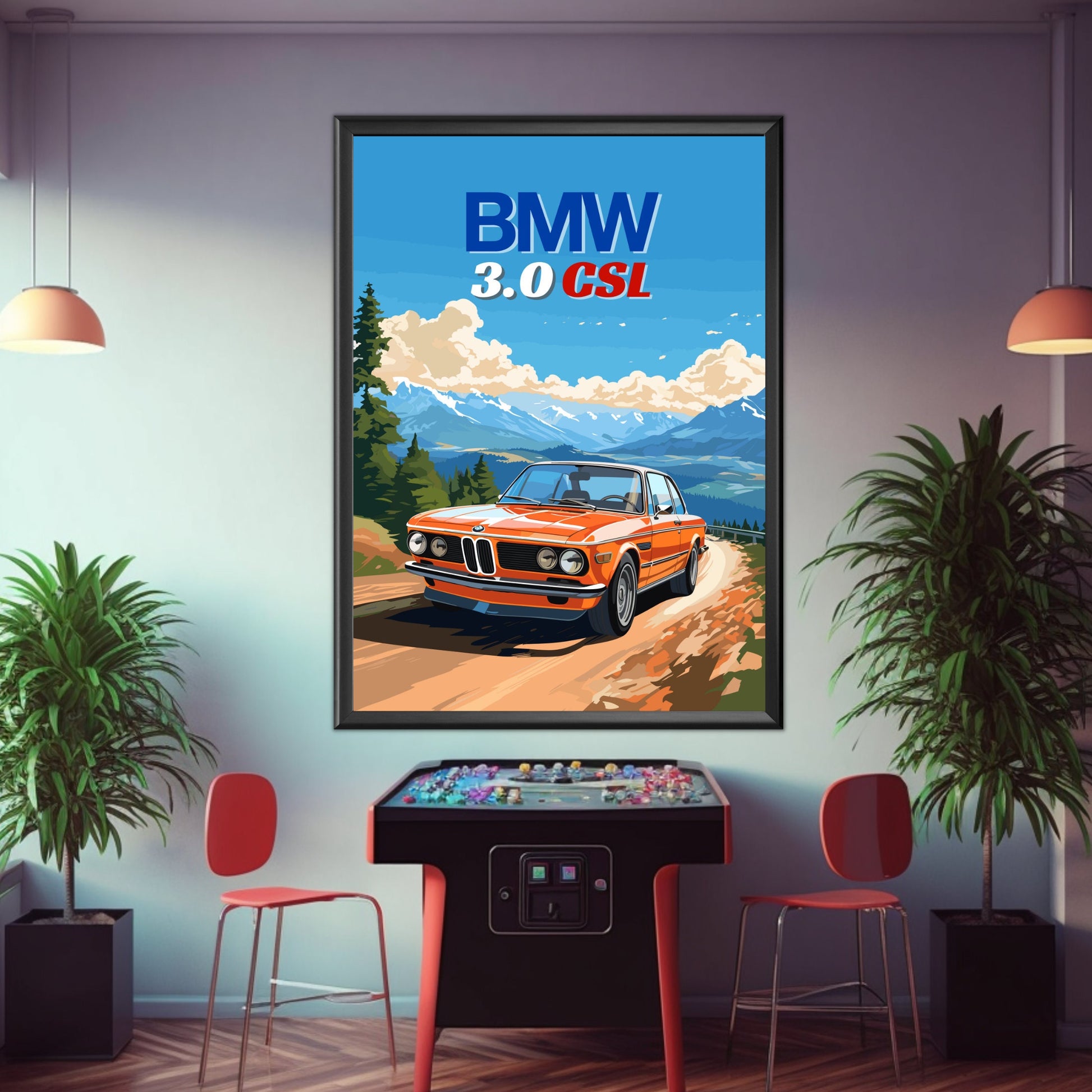 BMW 3.0 CSL Print, 1970s Car