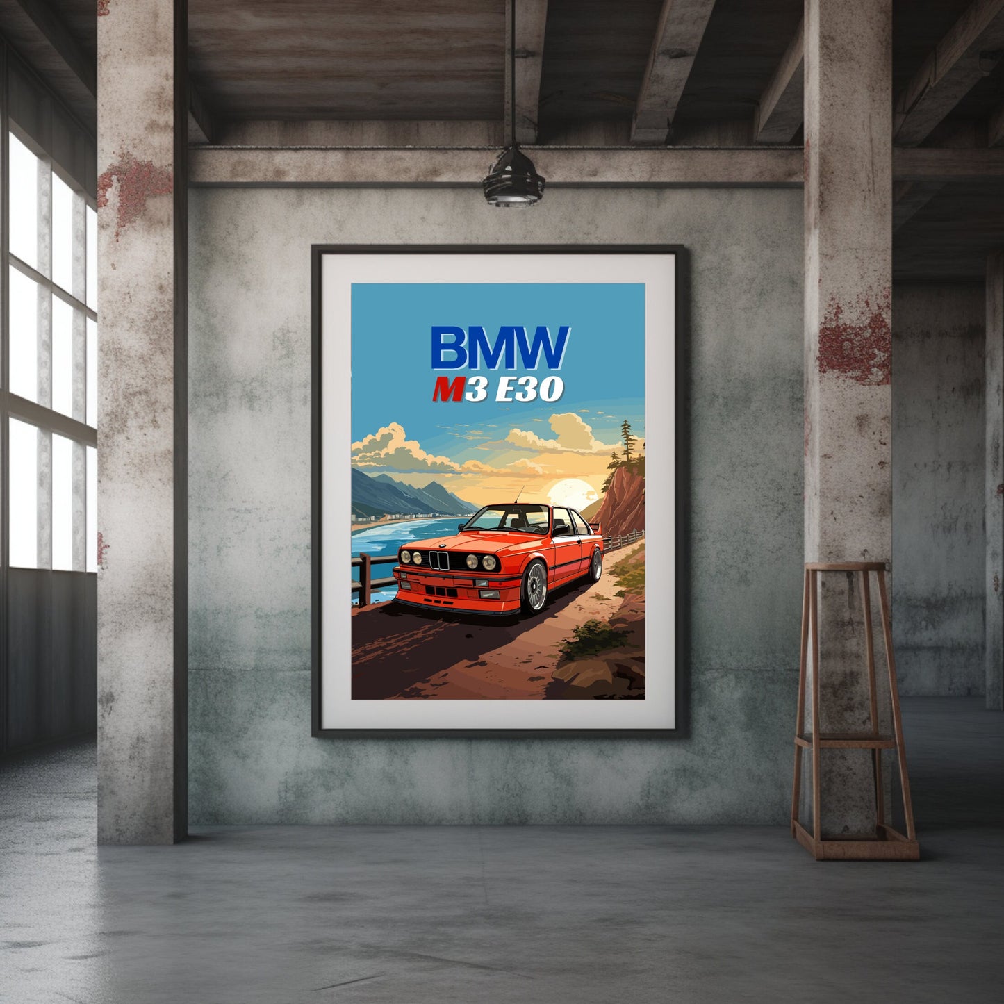 BMW M3 E30 Poster, 1980s Car