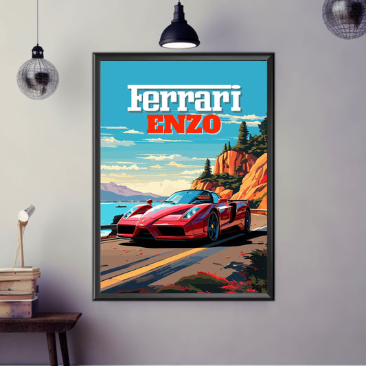 Ferrari Enzo Poster, Ferrari Enzo Print, Car Print, 2000s Car, Car Art, Classic car print, Supercar Print, Car Poster, Italian Car Print