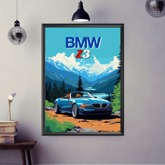 BMW Z3 Poster, BMW Z3 Print, 1990s, Car Art, Classic Car, Car Print, Car Poster, Vintage Car Print, Retro Car Print