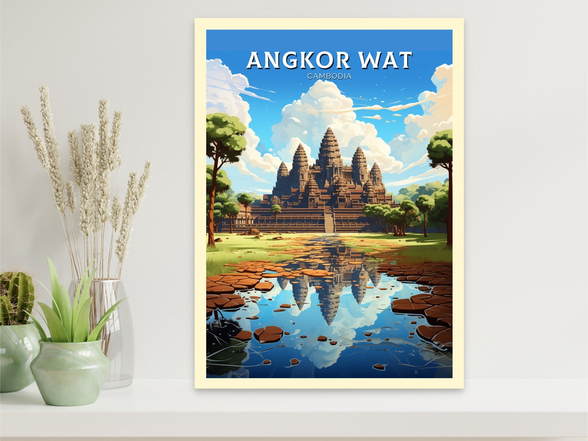 Angkor Wat Print | Angkor Wat Poster | Cambodia Temples | Cambodia Print | Angkor Wat Wall Art | Temples Print | Angkor Wat Cambodia |ID 930