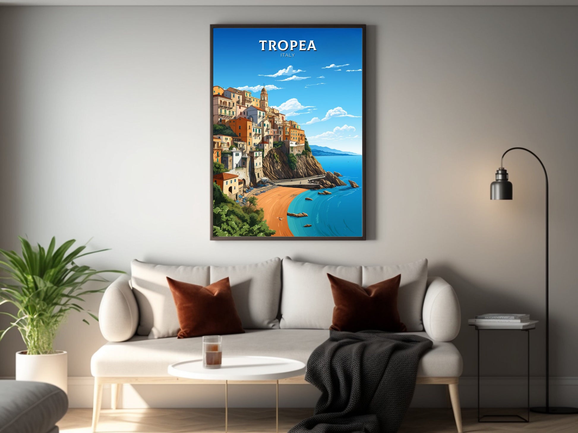 Tropea Travel Poster | Tropea Travel Print | Tropea Illustration | Tropea Print | Tropea Wall Art | Italy Poster | Italy Décor | ID 924