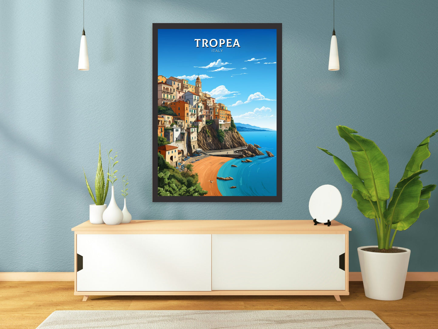 Tropea Travel Poster | Tropea Travel Print | Tropea Illustration | Tropea Print | Tropea Wall Art | Italy Poster | Italy Décor | ID 924