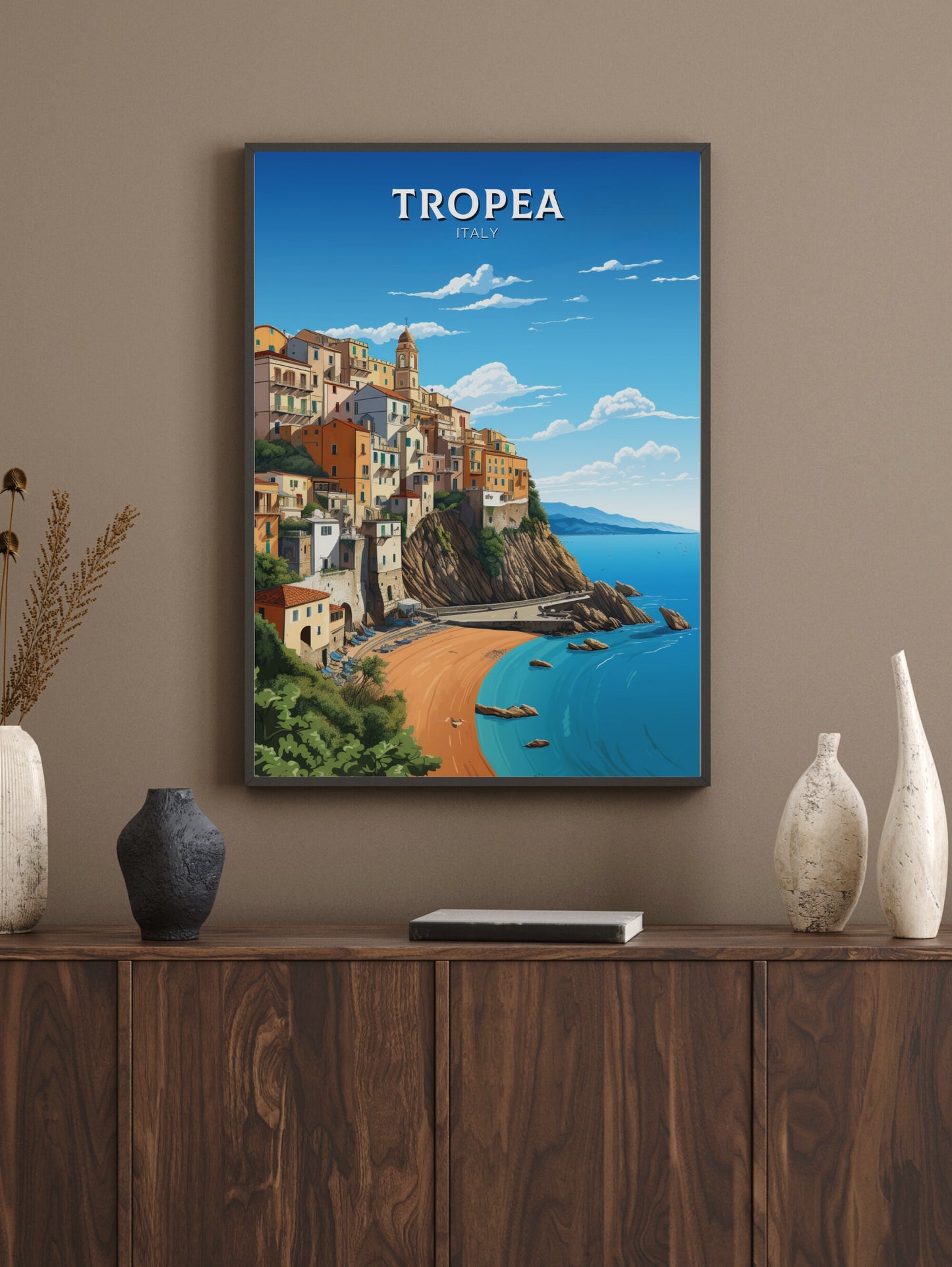 Tropea Travel Poster | Tropea Travel Print | Tropea Illustration | Tropea Print | Tropea Wall Art | Italy Poster | Italy Décor | ID 924