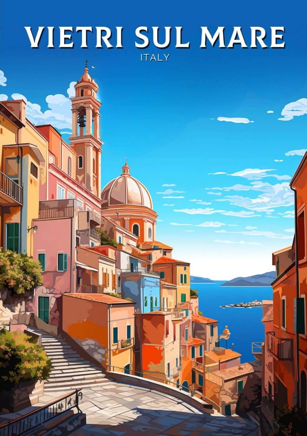 Europe VIETRI SUL MARE TRAVEL PRINT - ITALY ARTWORK