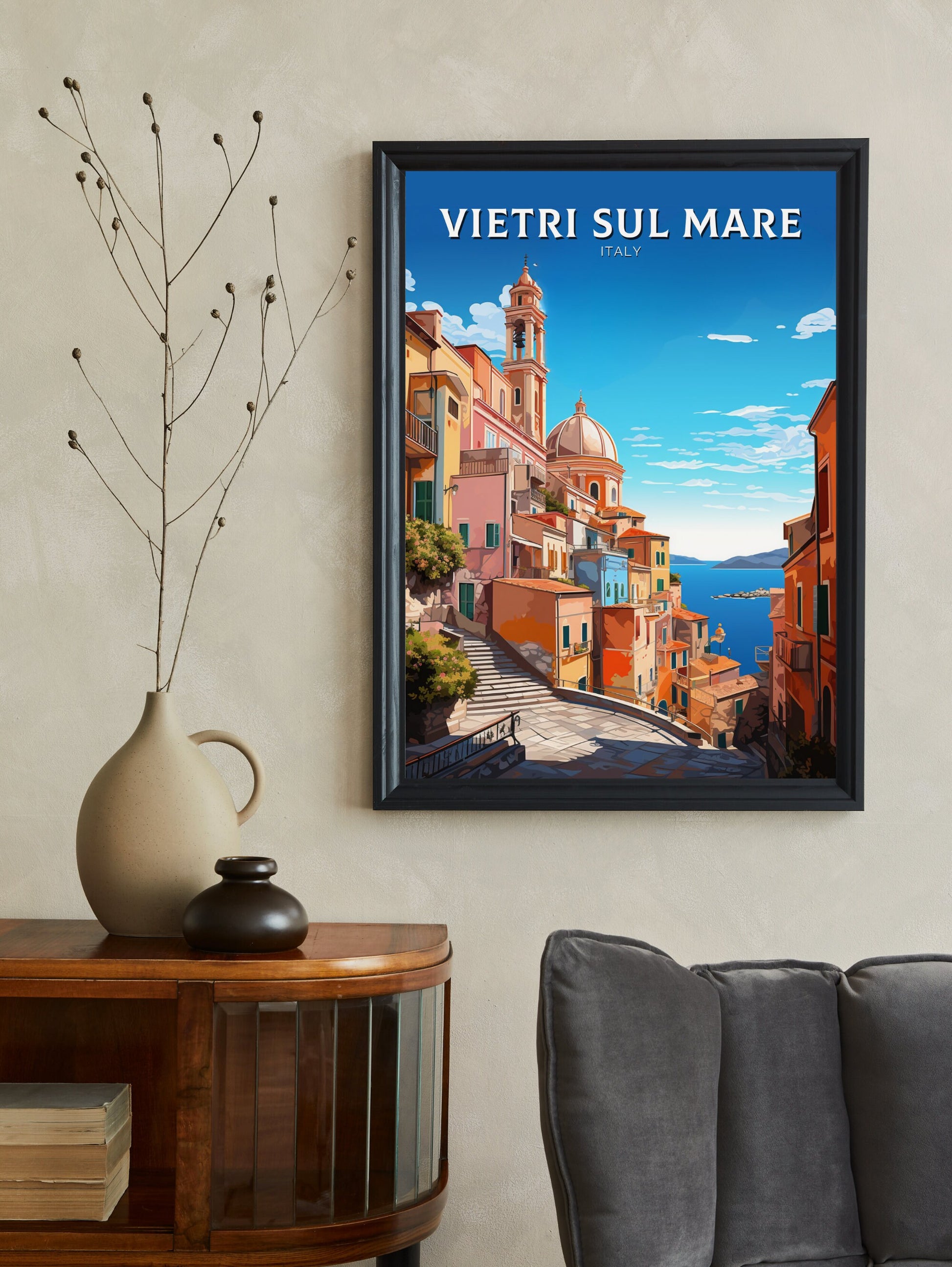 Vietri Sul Mare Travel Print | Vietri Sul Mare Poster | Italy Travel Print | Italy Poster | Housewarming Gift | Vietri Sul Mare Art | ID 923