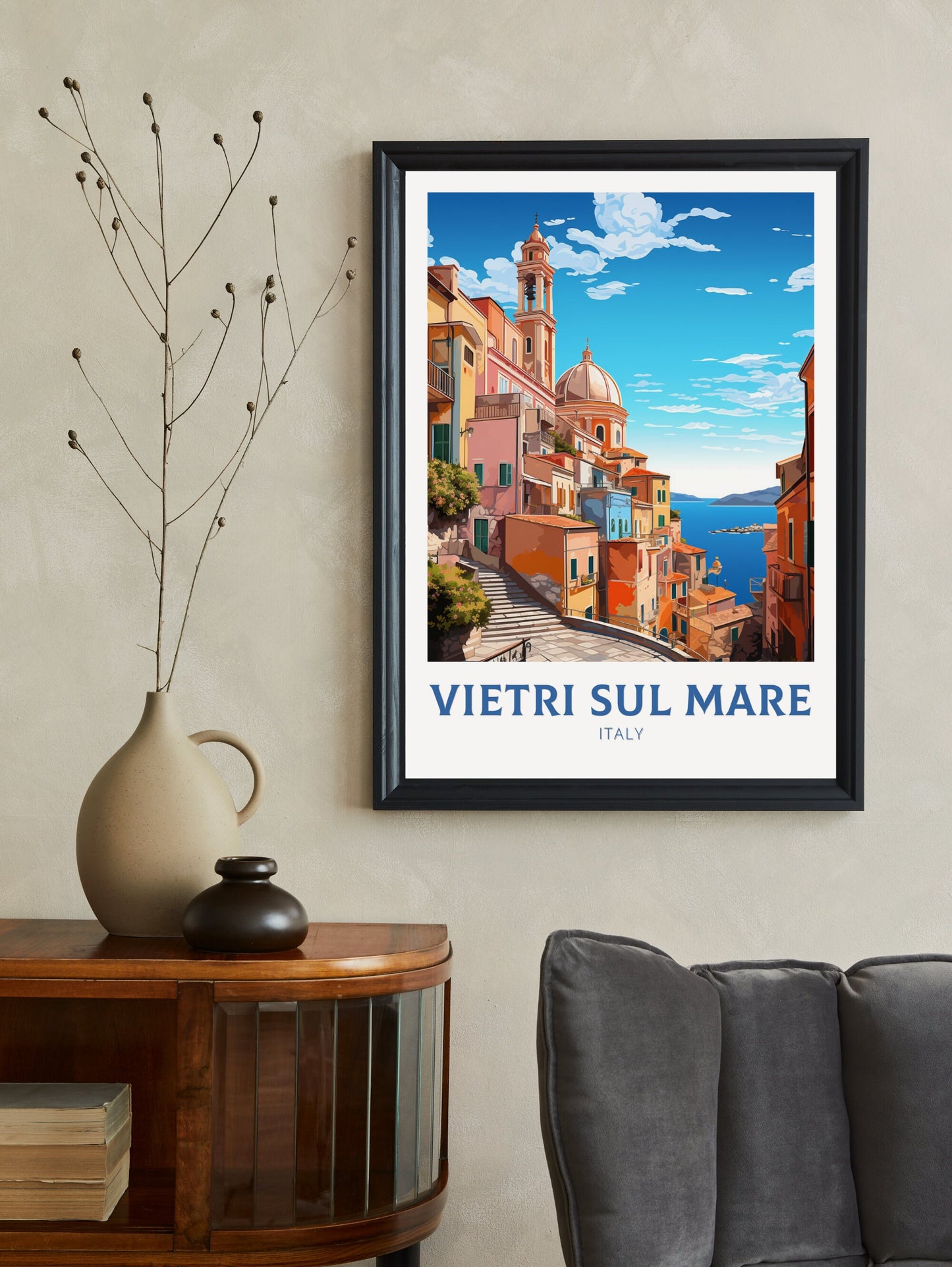 Vietri Sul Mare Travel Poster | Vietri Sul Mare Print | Italy Travel Poster | Italy Print | Housewarming Gift | Vietri Sul Mare Art | ID 922