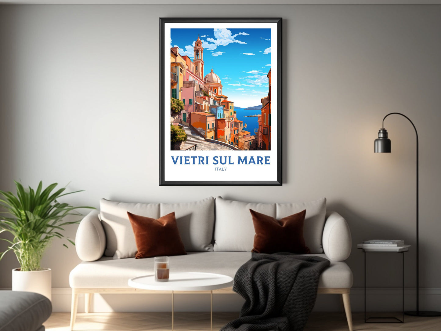 Vietri Sul Mare Travel Poster | Vietri Sul Mare Print | Italy Travel Poster | Italy Print | Housewarming Gift | Vietri Sul Mare Art | ID 922