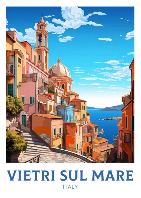 Vietri Sul Mare Travel Poster | Vietri Sul Mare Print | Italy Travel Poster | Italy Print | Housewarming Gift | Vietri Sul Mare Art | ID 922