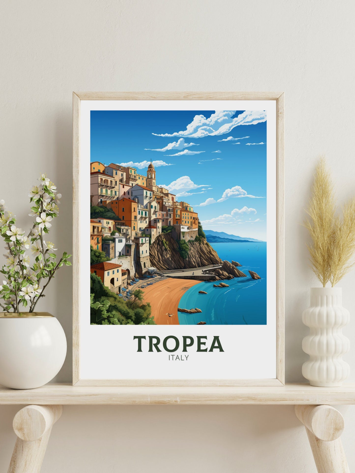 Tropea Travel Print | Tropea Travel Poster | Tropea Illustration | Tropea Poster | Tropea Wall Art | Italy Print | Italy Décor | ID 936