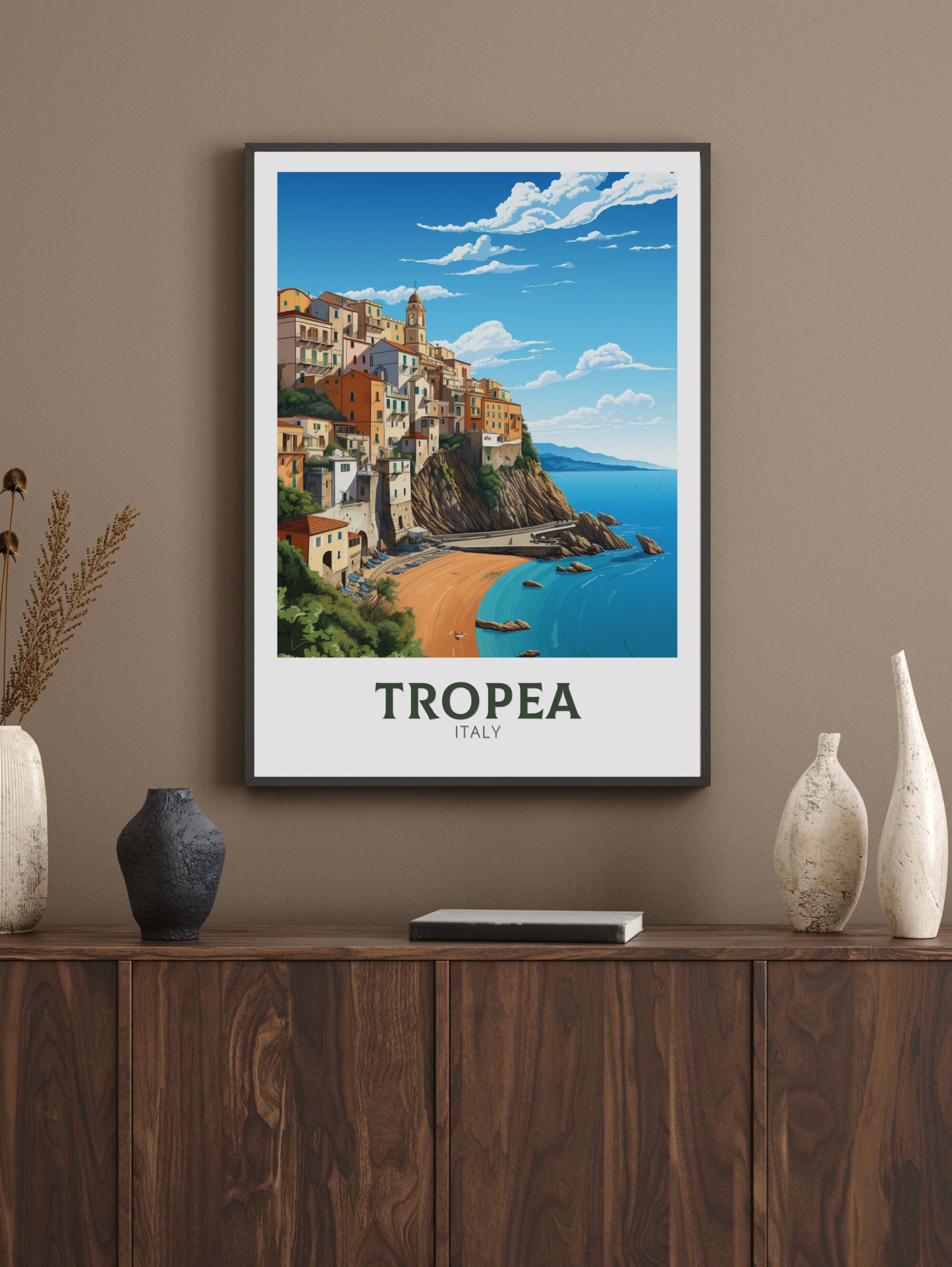 Tropea Travel Print | Tropea Travel Poster | Tropea Illustration | Tropea Poster | Tropea Wall Art | Italy Print | Italy Décor | ID 936