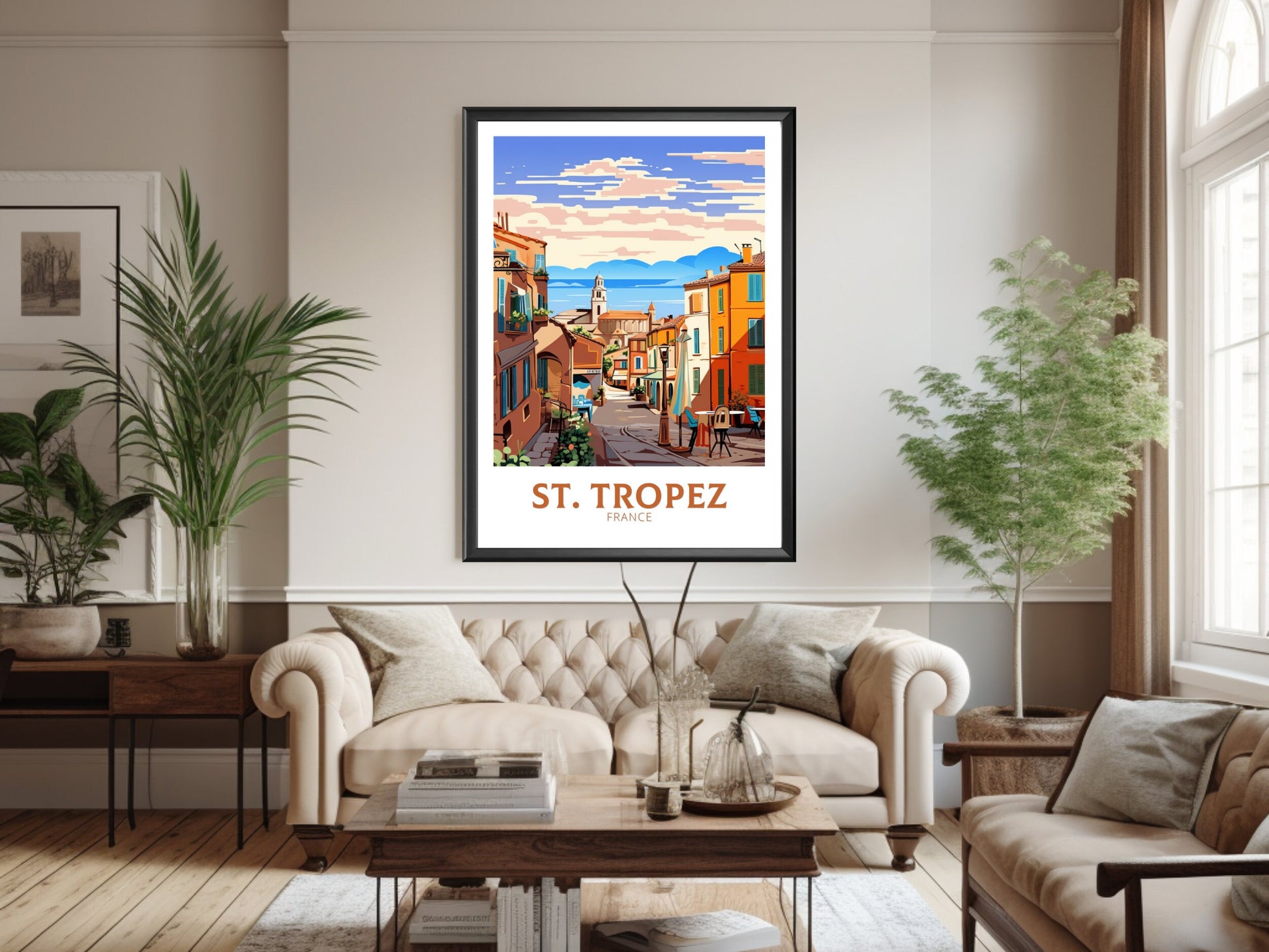 St Tropez Poster | St Tropez Illustration | St Tropez Print | St Tropez Art | France Poster | France Print | St Tropez Affiche | ID 921