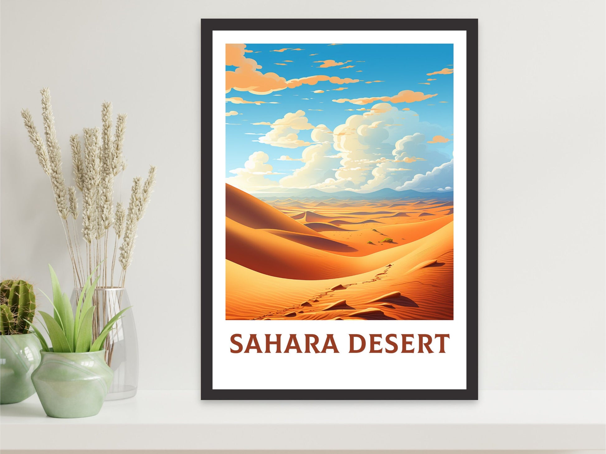 Sahara Desert Print | Sahara Desert Illustration | Sahara Desert Wall Art | Sahara Desert Poster | Egypt Poster | Desert Print | ID 932