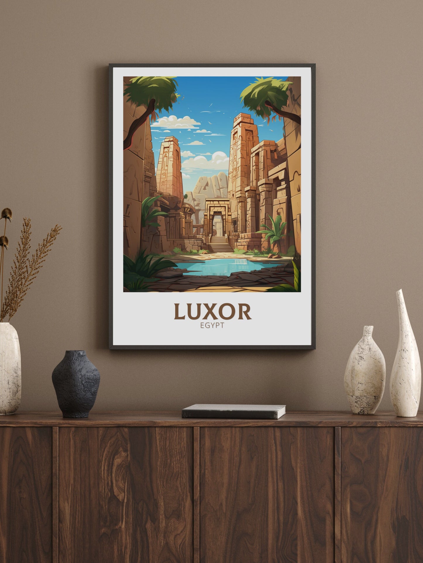 Luxor Travel Poster | Luxor Illustration | Luxor Wall Art | Africa Poster | Egypt Decor | Luxor Print | Egyptian Temples Print | ID 934