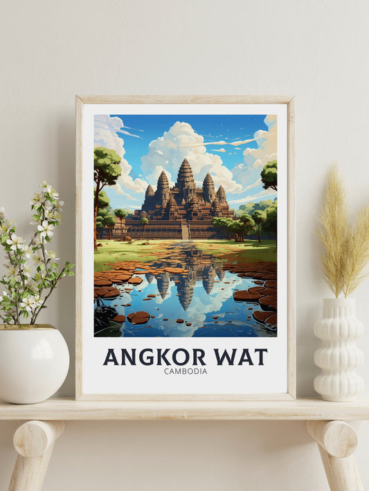 Angkor Wat Poster | Angkor Wat Print | Cambodia Temples | Cambodia Print | Angkor Wat Wall Art | Temples Print | Angkor Wat Cambodia |ID 935